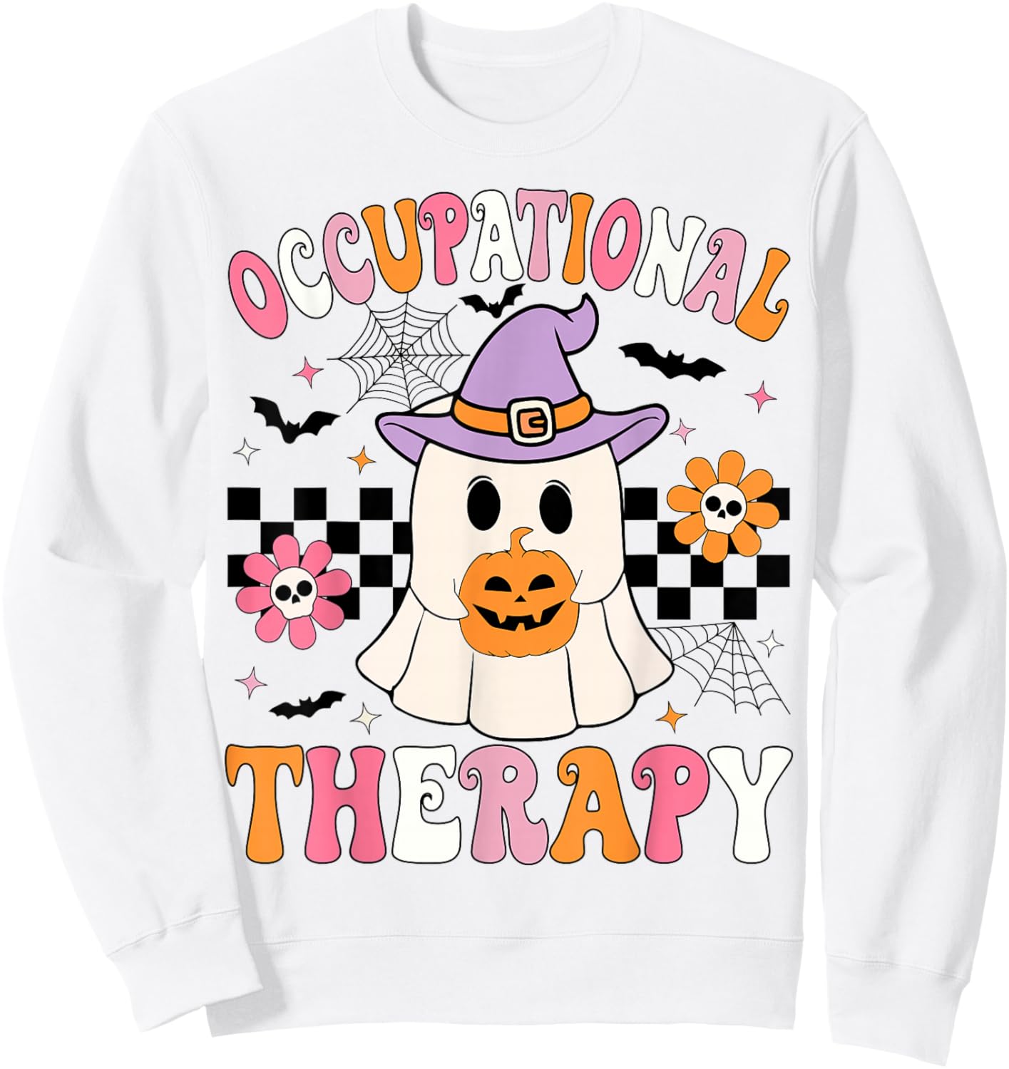 Groovy OT Halloween Occupational Therapy Halloween OT Ghost Sweatshirt - Sweatshirt | White