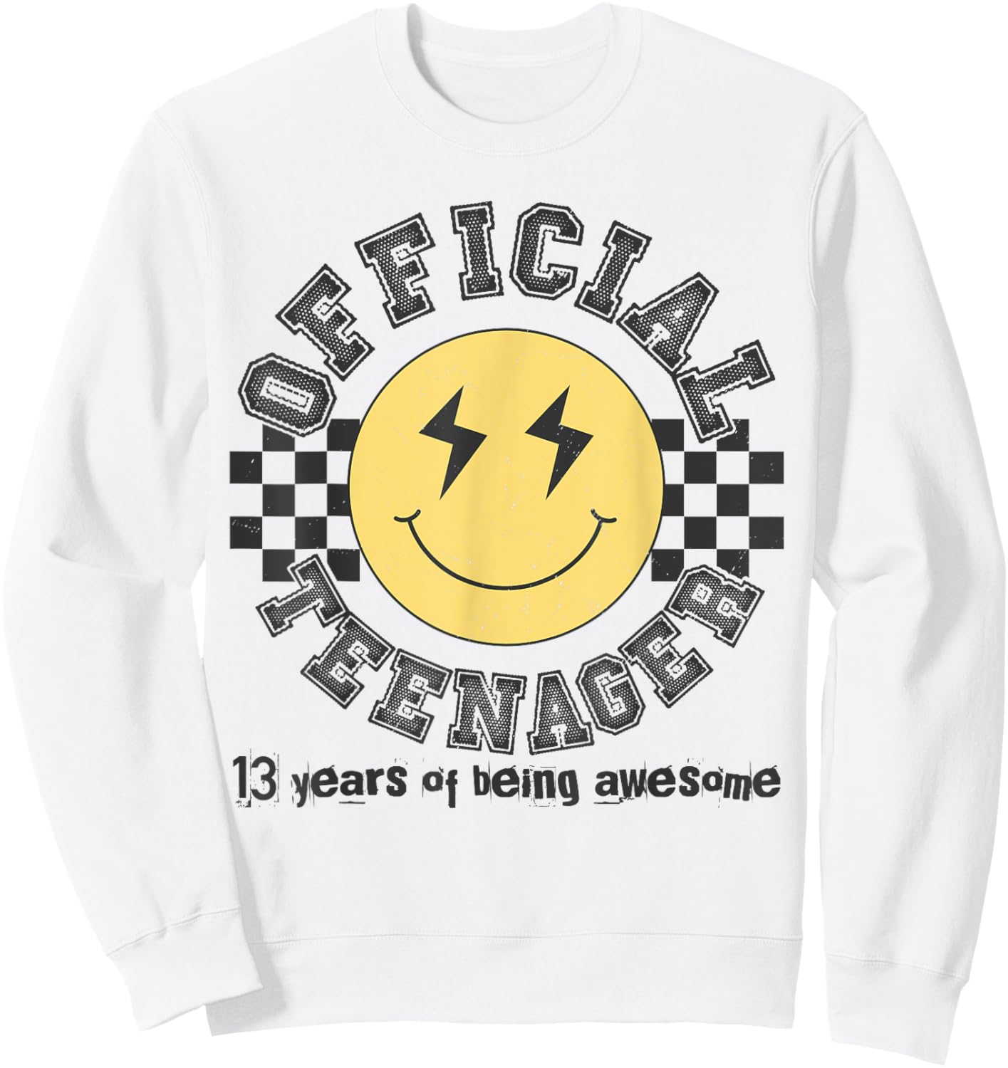 Official Teenager 13 Years Of Being Awesome 13th Birthday Sweatshirt - Sweatshirt | White