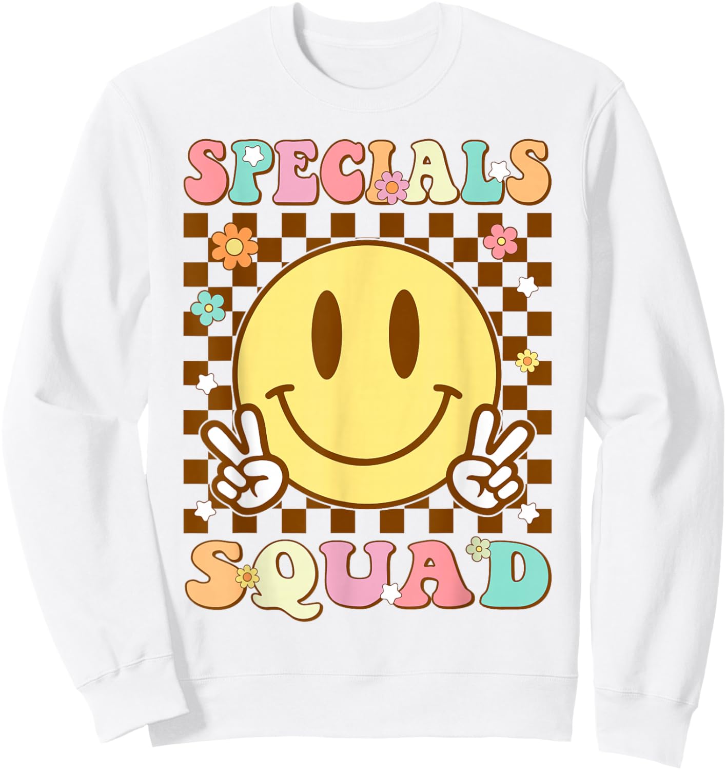 Specials Squad Smile Face Special Education Teachers Sweatshirt - Sweatshirt | White