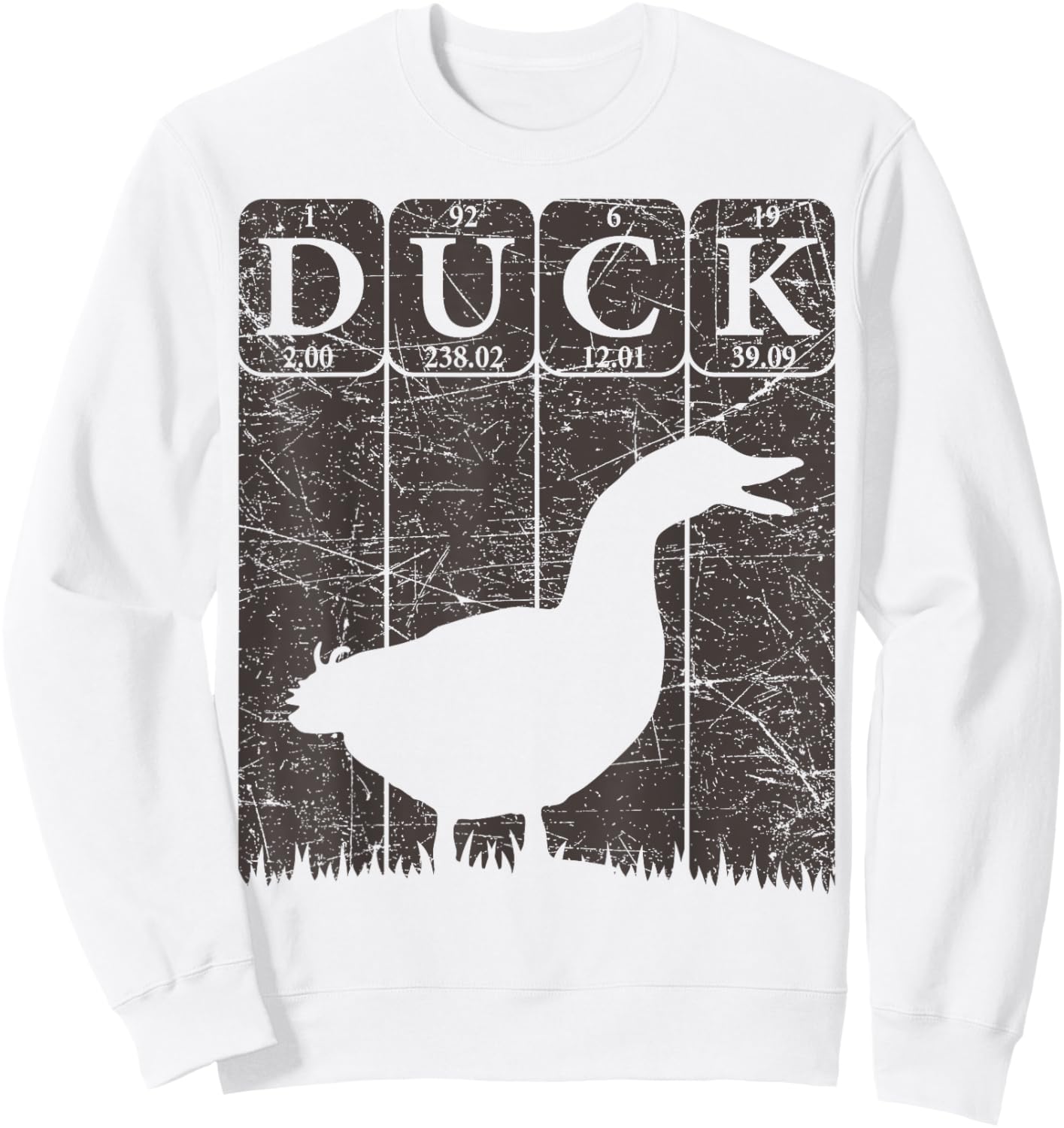 Duck Periodic Table Elements Duck Farmer Retro Sweatshirt - Sweatshirt | White