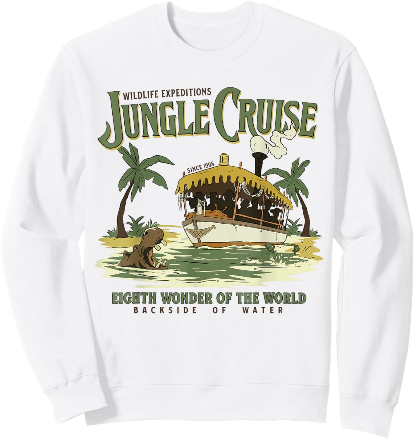 Wildlife Jungle Safari Expedition Ride Backside Of Water Sweatshirt - Sweatshirt | White