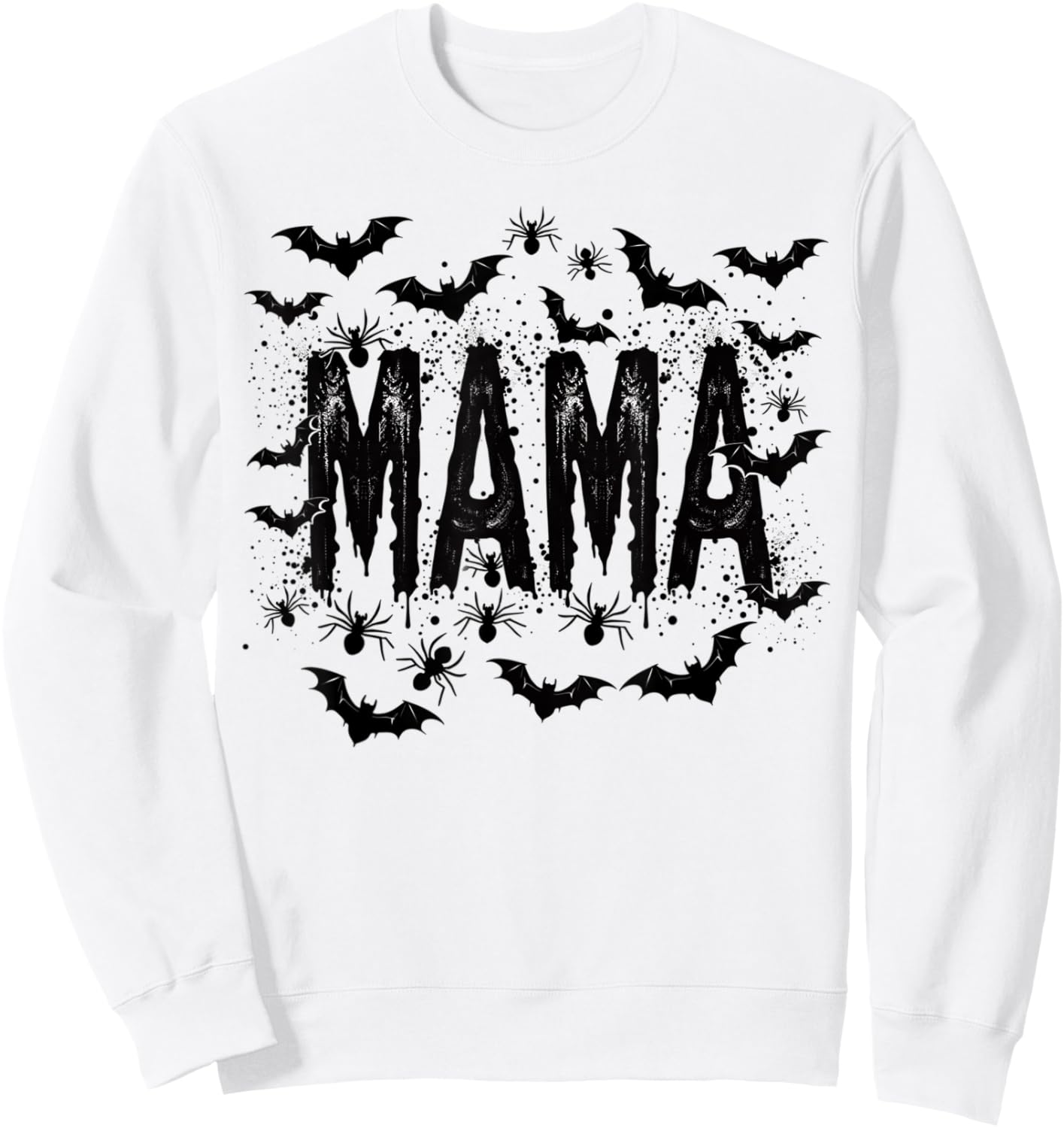 Scary Funny Halloween Mom Bats Spiders Mother Halloween Mama Sweatshirt - Sweatshirt | White