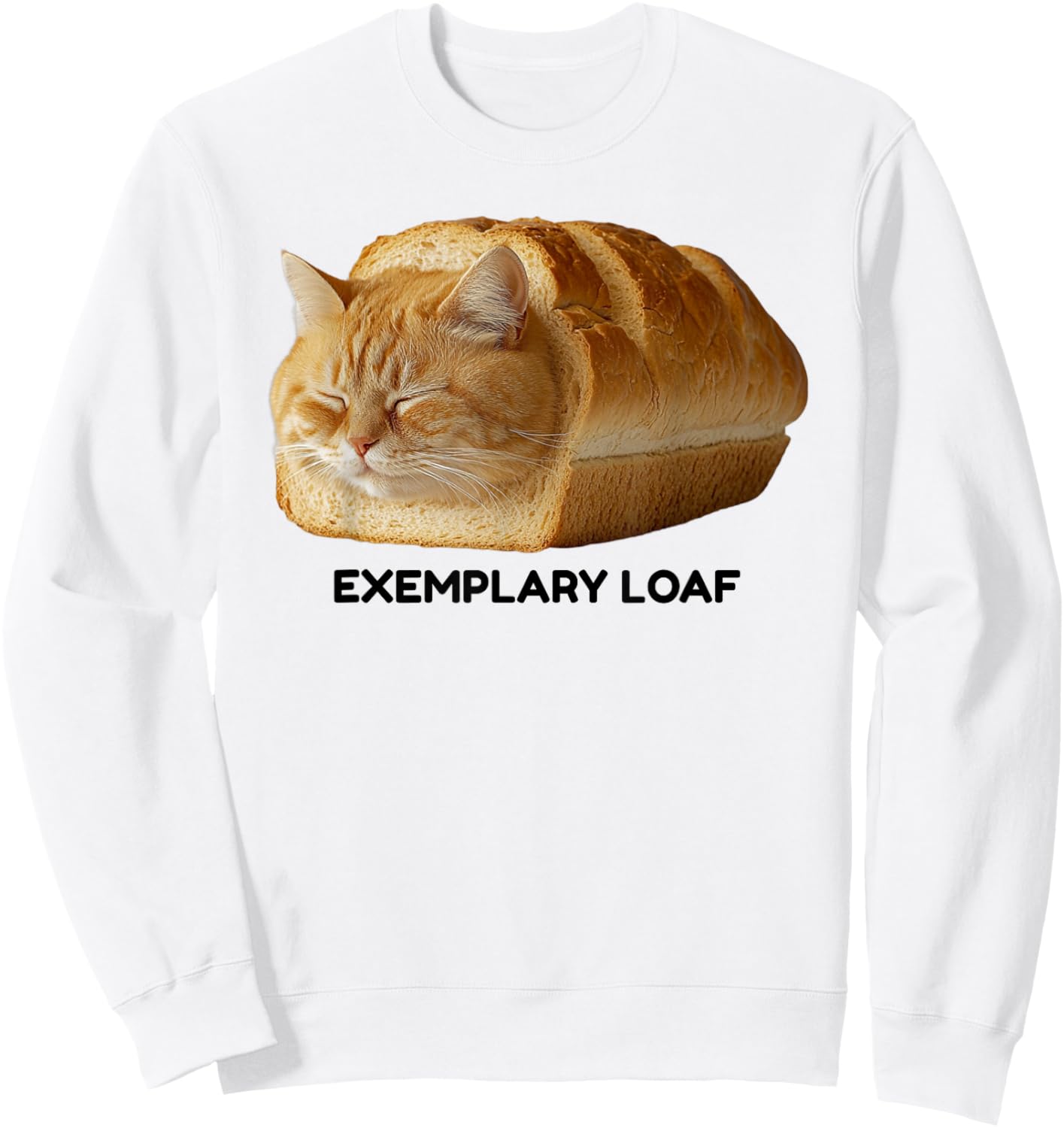 Sleeping Cat Loaf Meme Men Women Girls Kids Sweatshirt - Sweatshirt | White