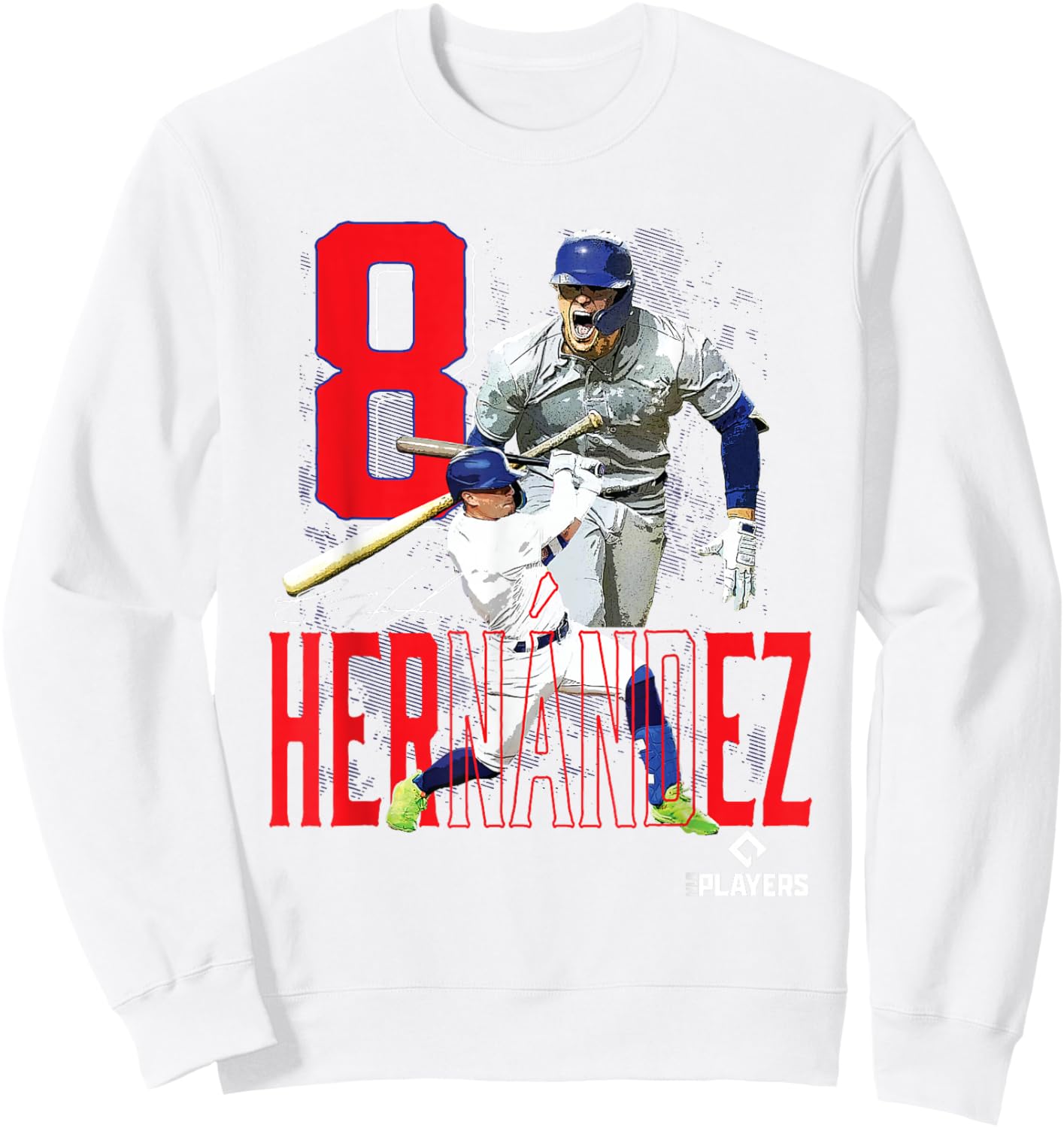 Kike Hernandez | Los Angeles Baseball Players | MLBKHZ3003 Sweatshirt - Sweatshirt | White