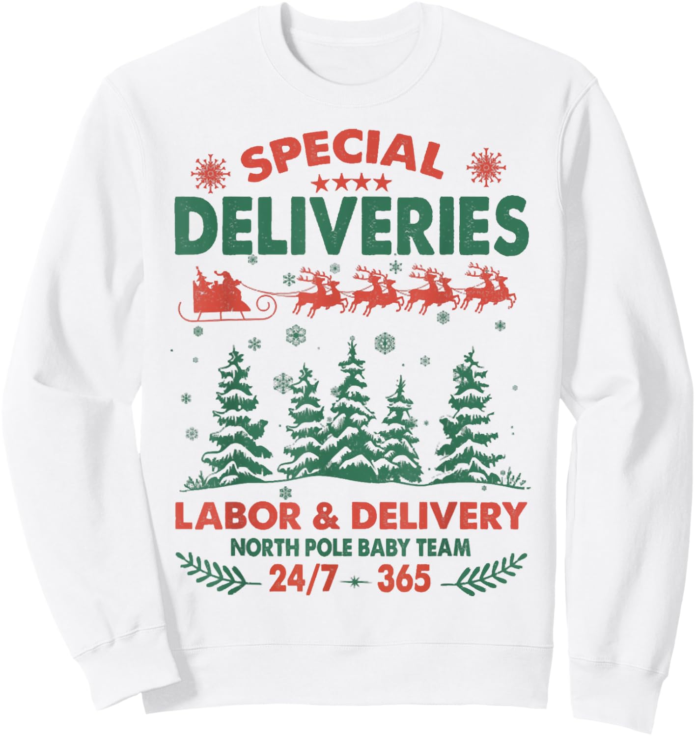 Special Deliveries Nurse, Labor And Delivery Nurse Christmas Sweatshirt - Sweatshirt | White