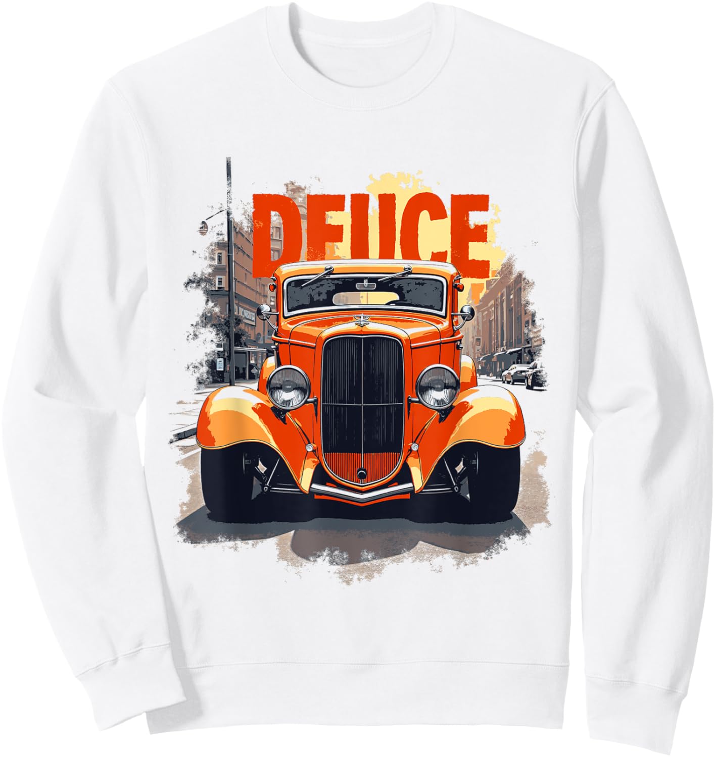 32 Deuce Coupe American Classic 3 Window Street Hot Rod Sweatshirt - Sweatshirt | White