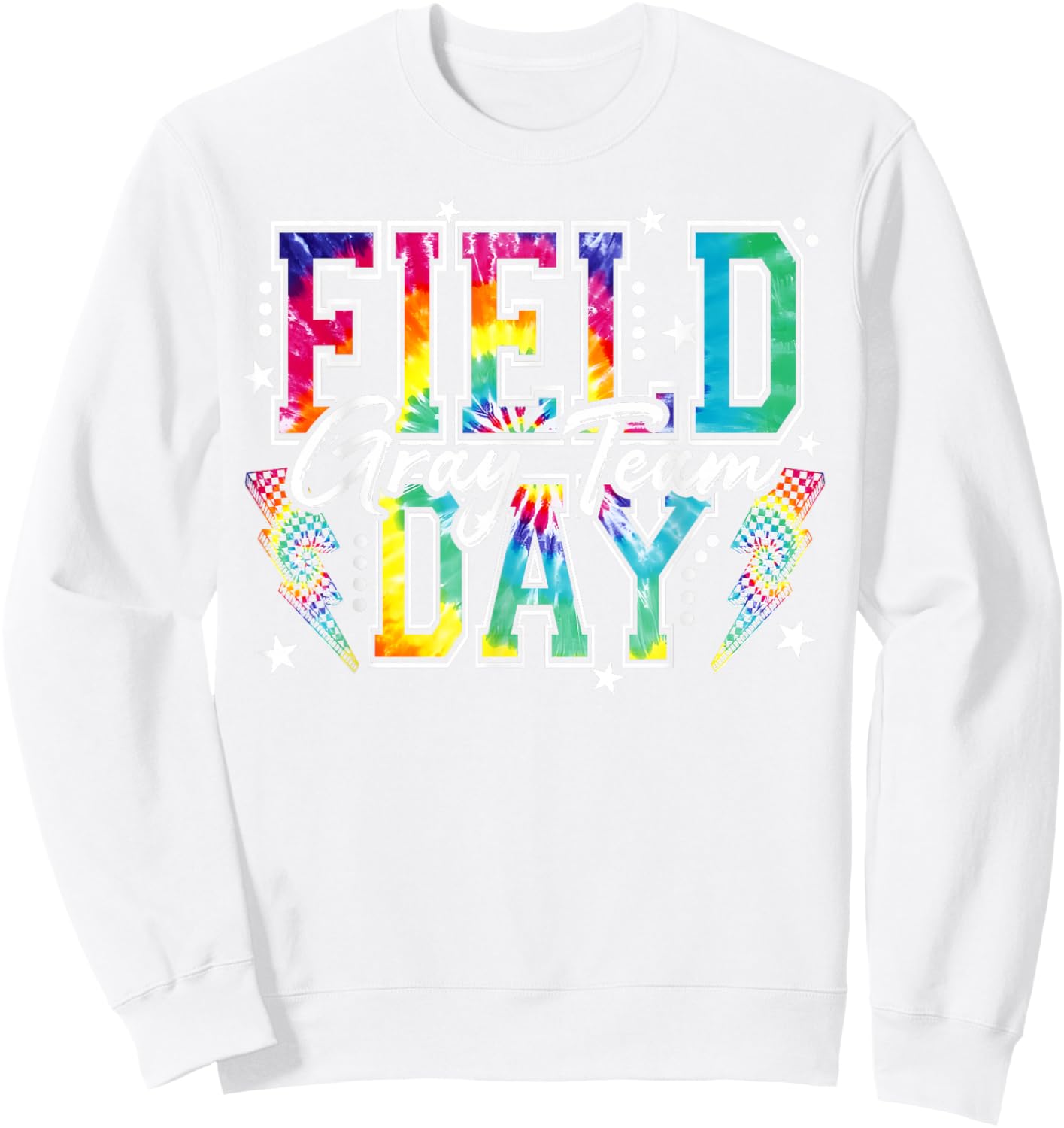 Field Day Gray Team Tie Dye School Field Trip 2026 T-Shirt Sweatshirt - Sweatshirt | White