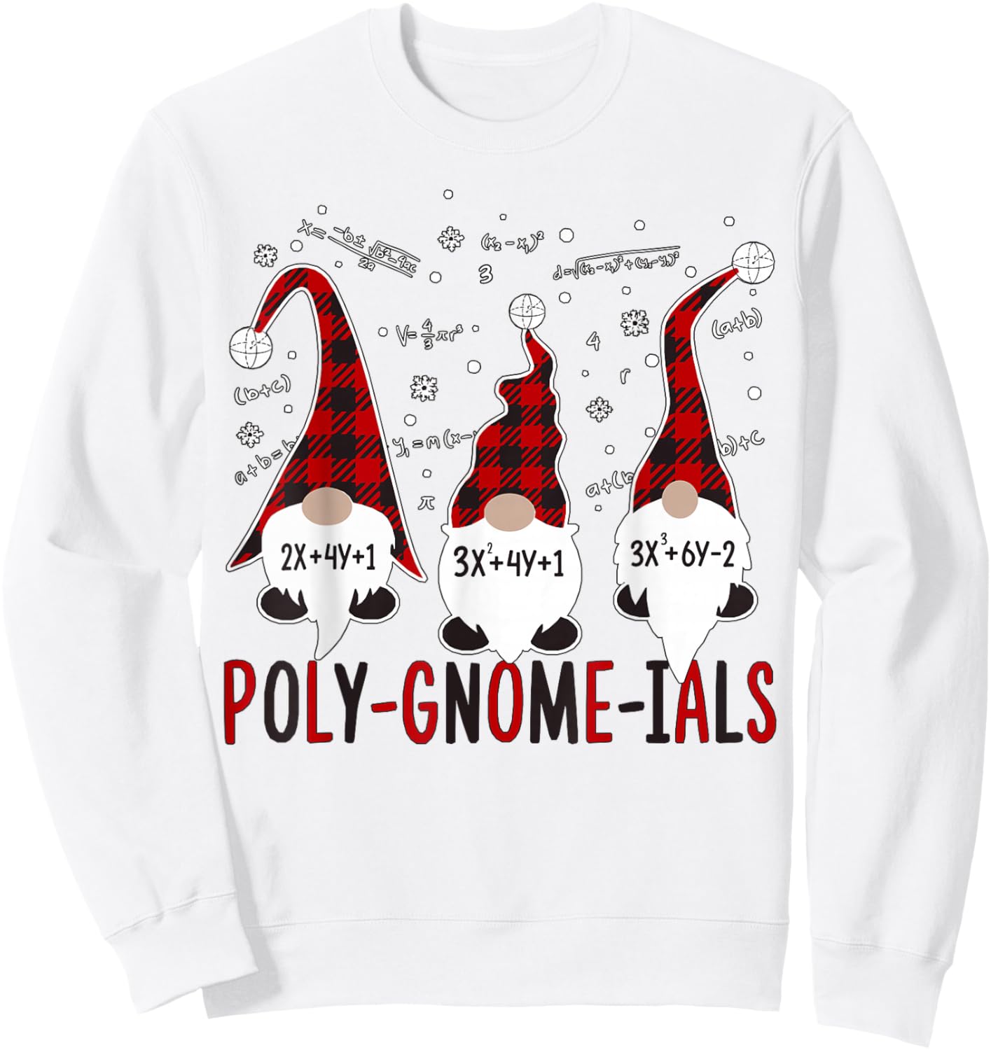 Fun Polynomial Calculus Algebra Poly-Gnome-ials Math Teacher Sweatshirt - Sweatshirt | White