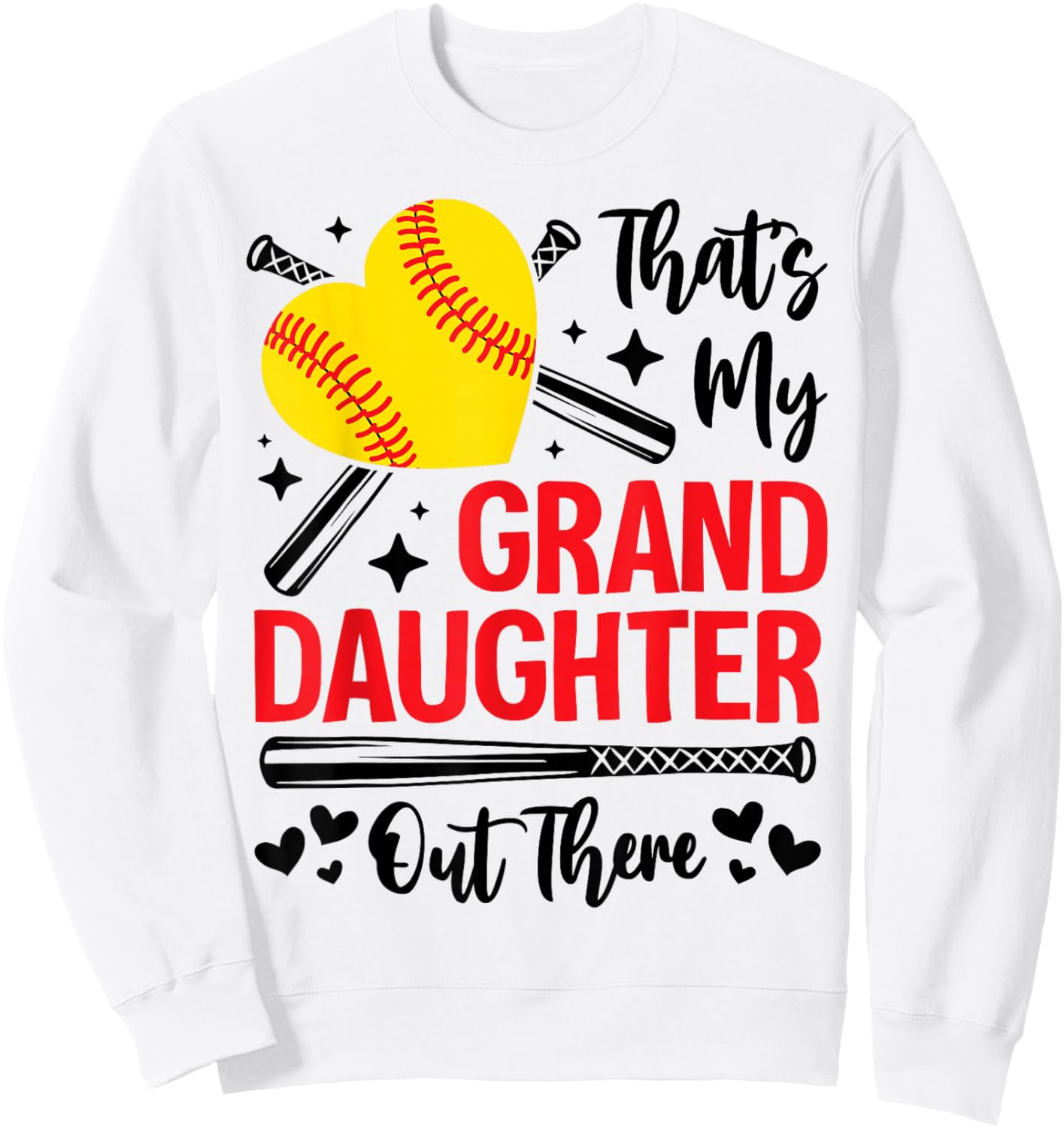 That's My Granddaughter Out There Softball Grandma Grandpa Sweatshirt - Sweatshirt | White
