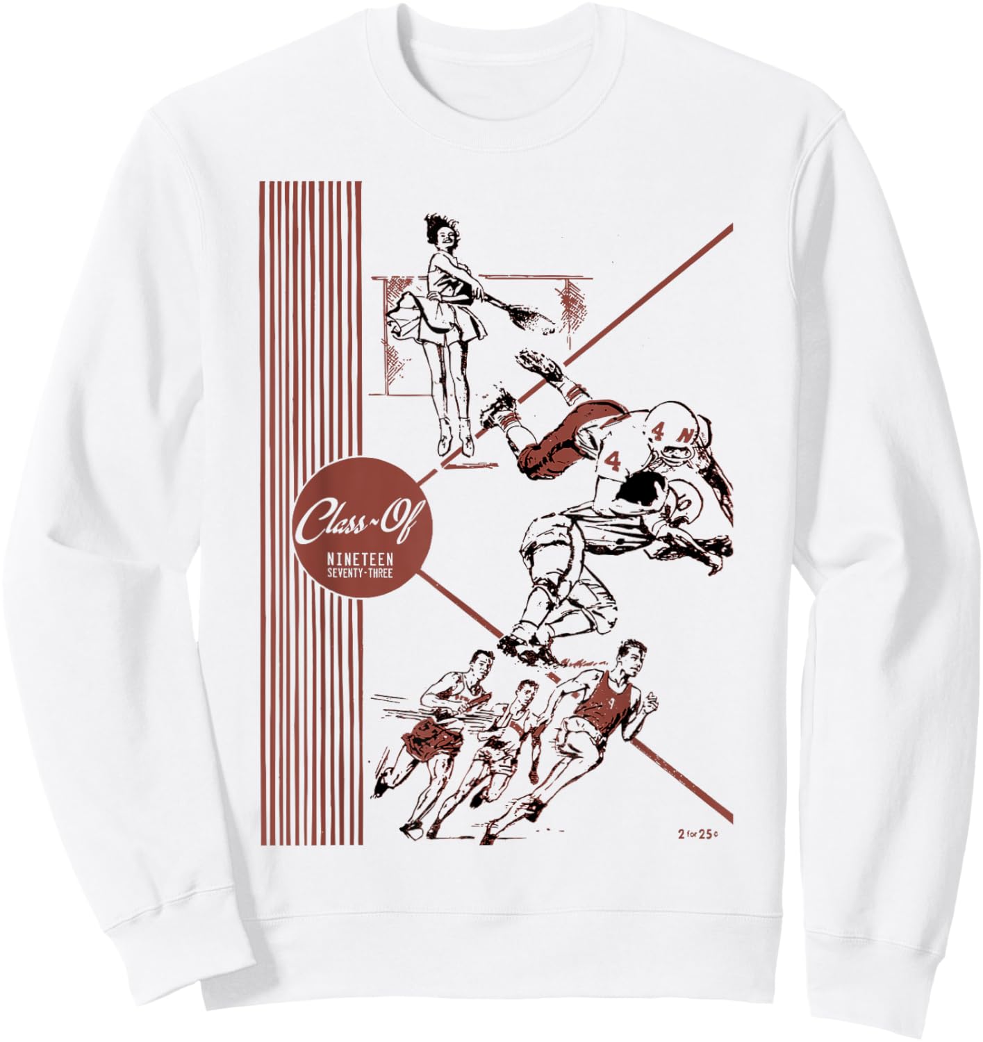 Class of 1973 Old School Retro Vintage Nostalgia Gen X Best Sweatshirt - Sweatshirt | White