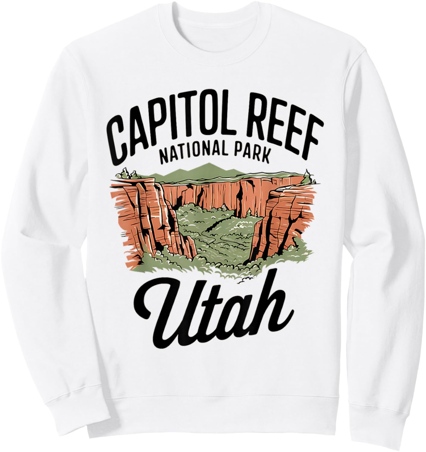 Stunning Utah Capitol Reef National Park Sweatshirt - Sweatshirt | White