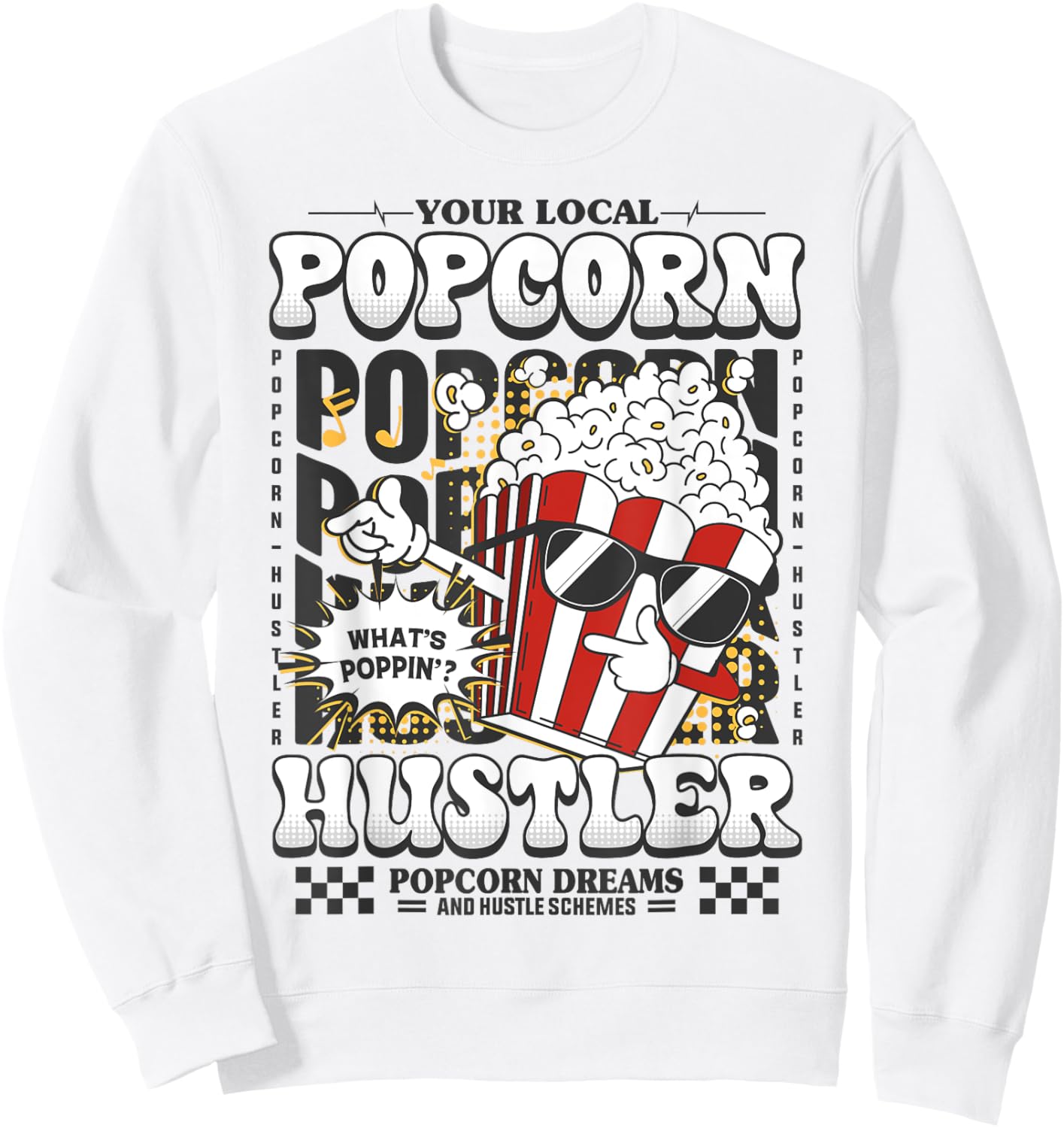 Popcorn Men Popcorn Seller Boys Girls Costume Kids Sweatshirt - Sweatshirt | White