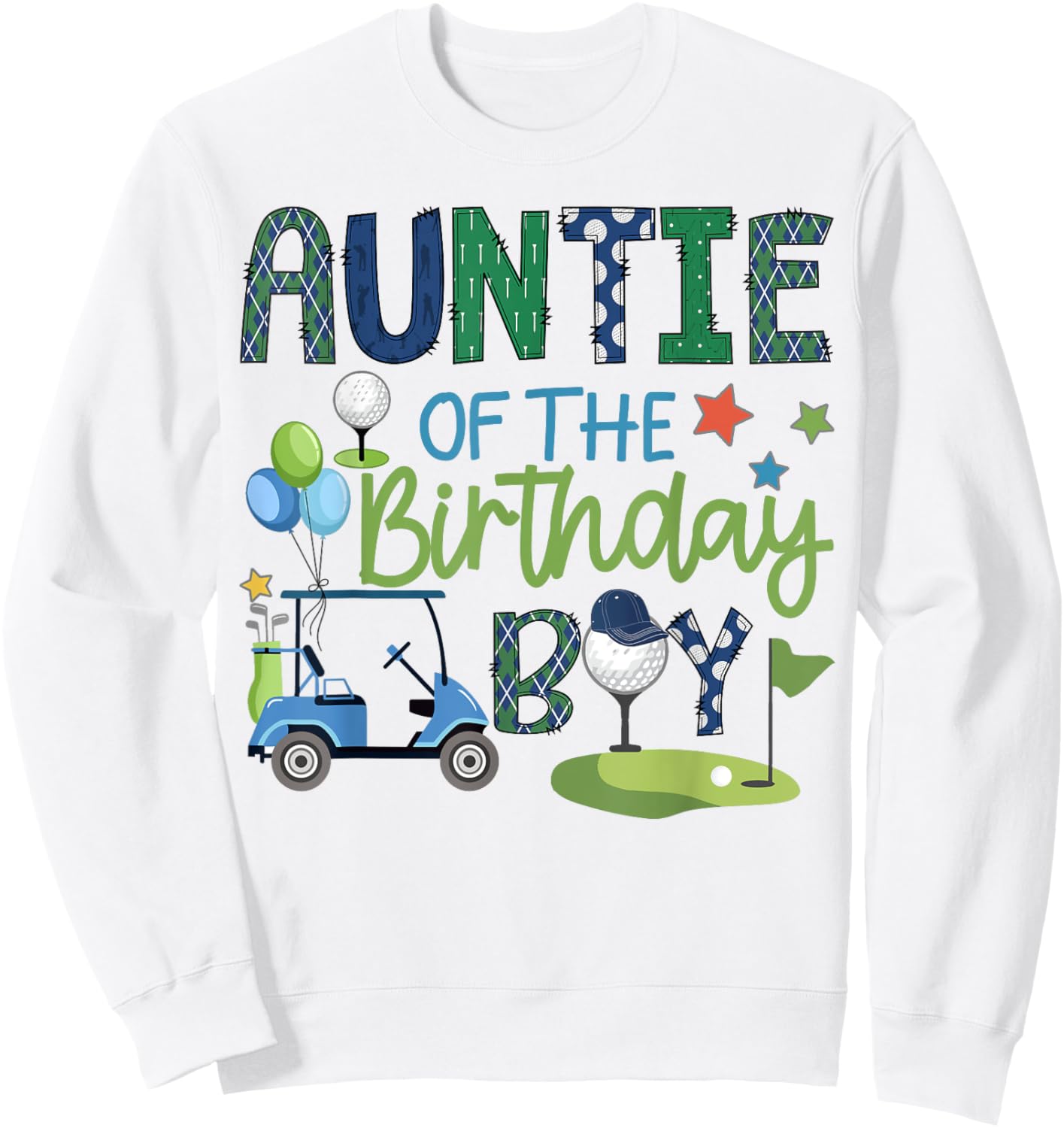 Auntie Of The Birthday Boy Hole in One Golf Sport Sweatshirt - Sweatshirt | White