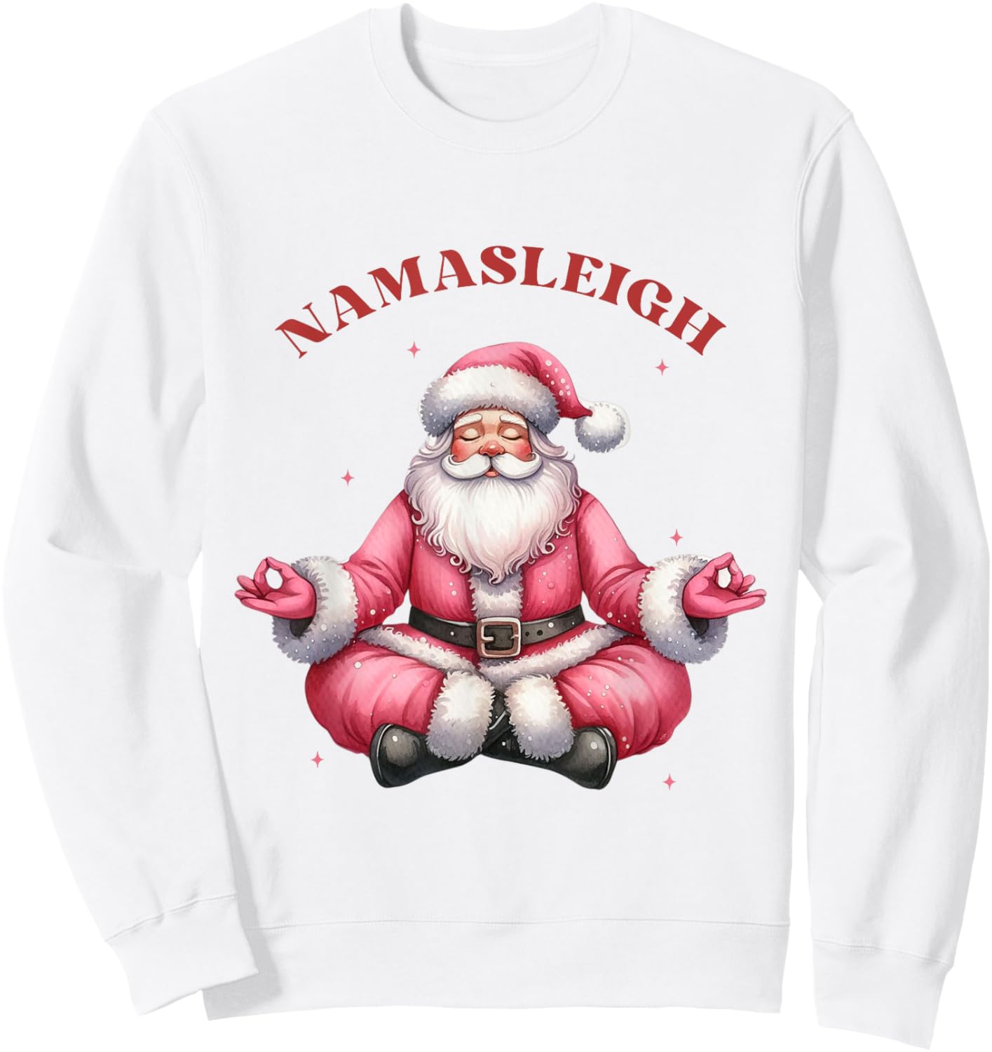 Namasleigh Pink Christmas Yoga Girl Women Sweatshirt - Sweatshirt | White