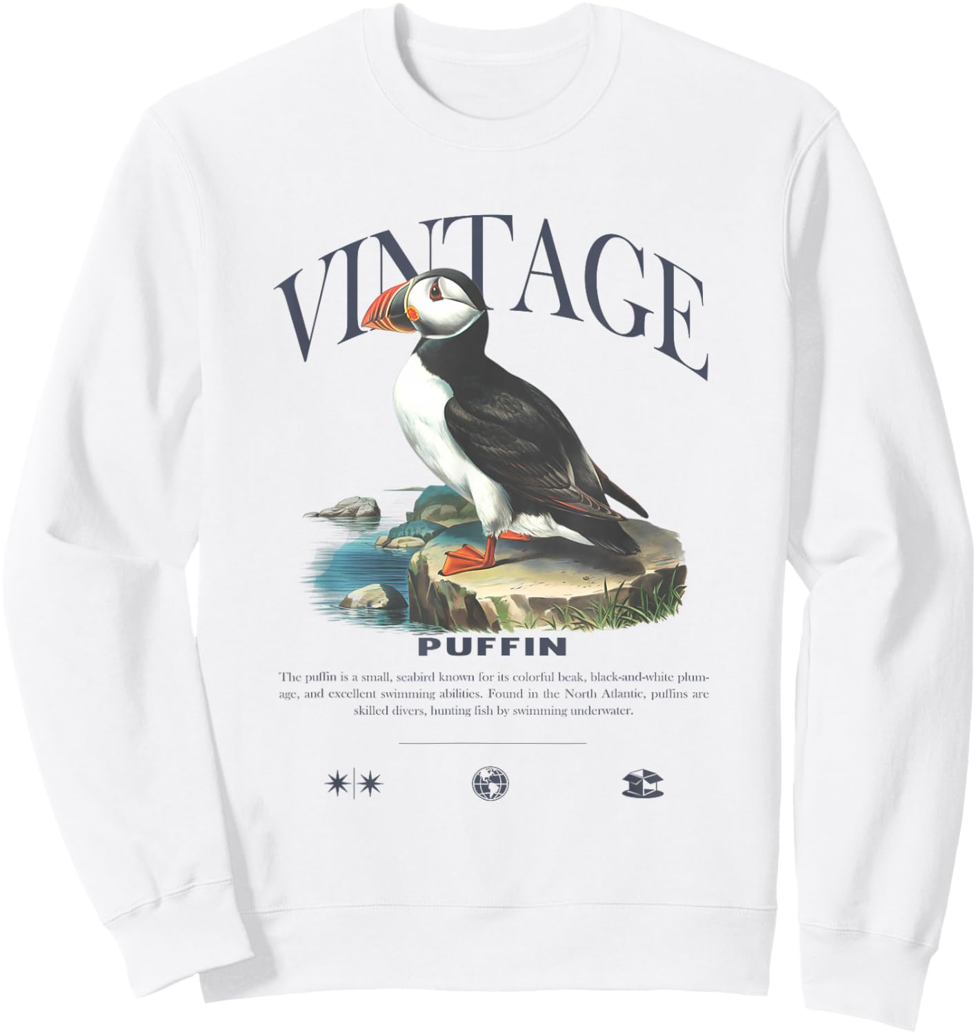 Puffin Vintage Sweatshirt - Sweatshirt | White
