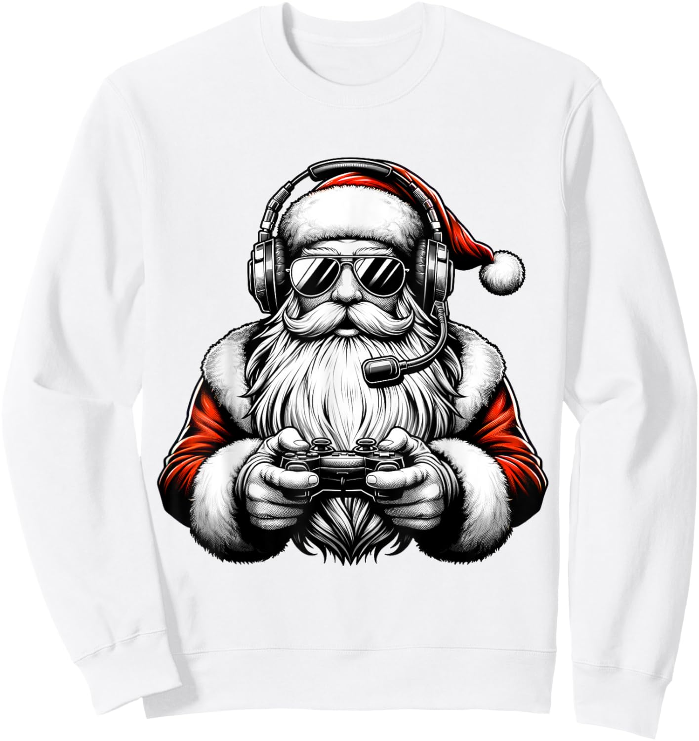 Christmas Gamer Boys Video Game Santa Xmas Sweatshirt - Sweatshirt | White