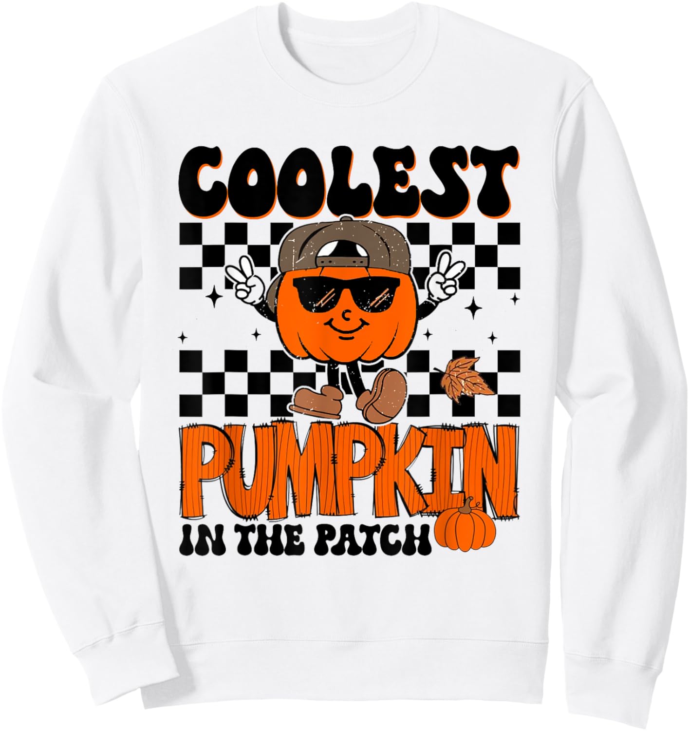 Coolest Pumpkin In The Patch Halloween Boys Girls Kids Gift Sweatshirt - Sweatshirt | White