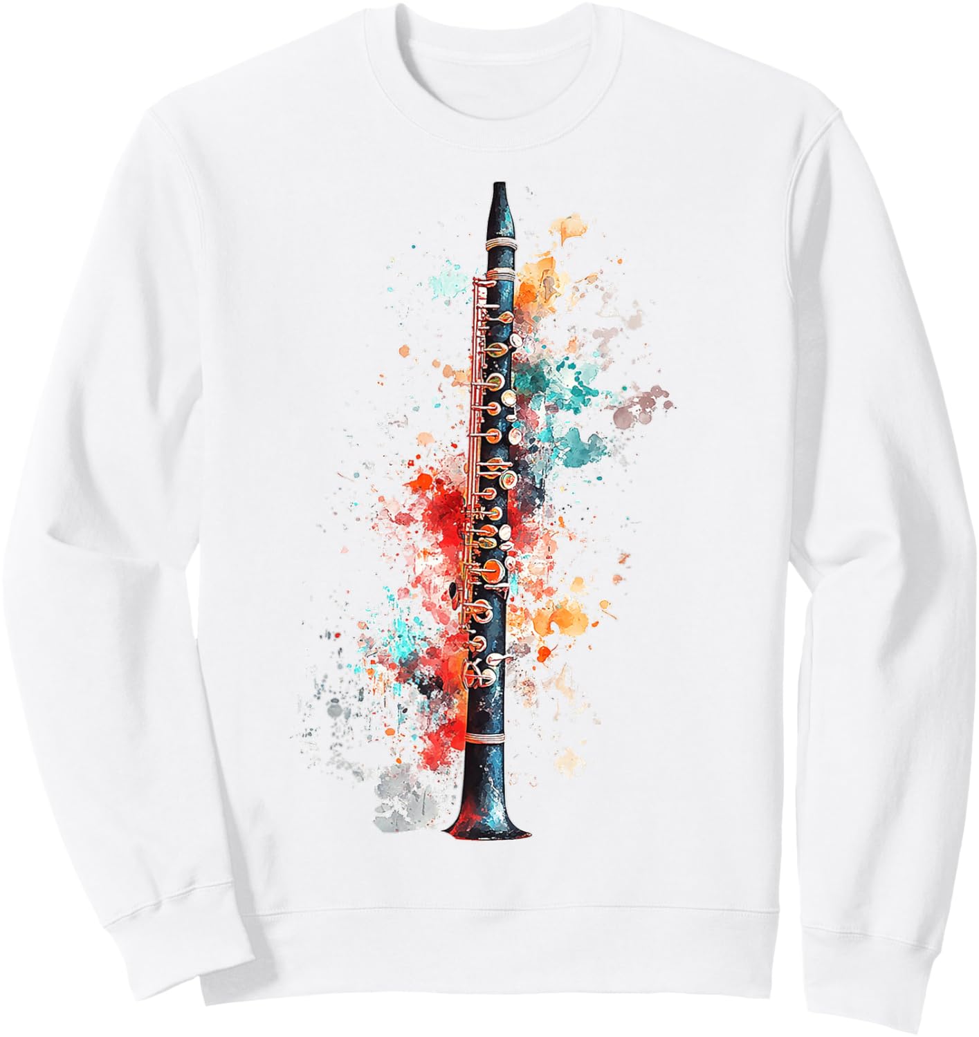 Clarinet Music Instrument Graphic Illustration Clarinet Sweatshirt - Sweatshirt | White