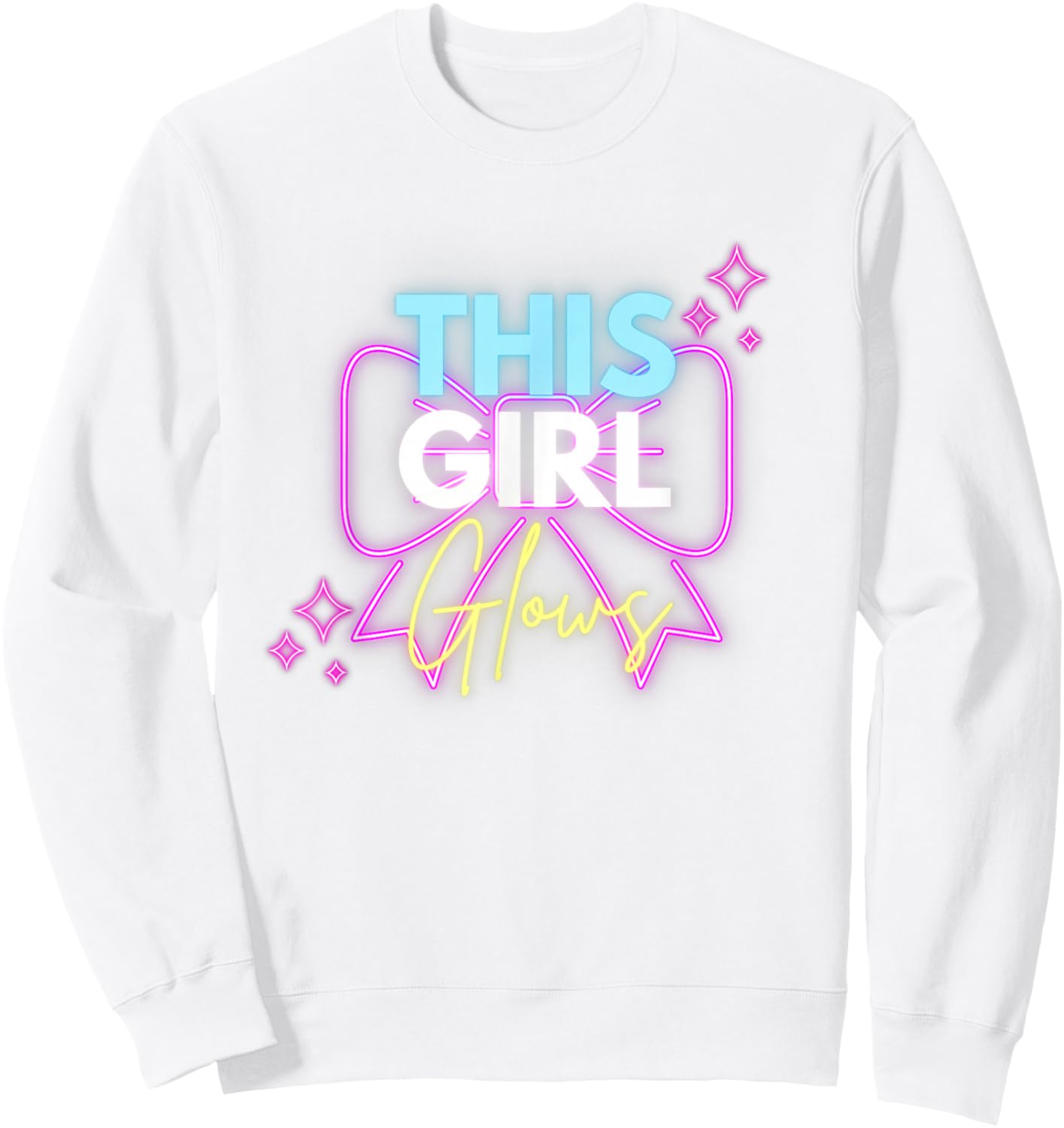 This Girl Glows for Kids Tie Dye Bright Colors 80's and 90's Sweatshirt - Sweatshirt | White