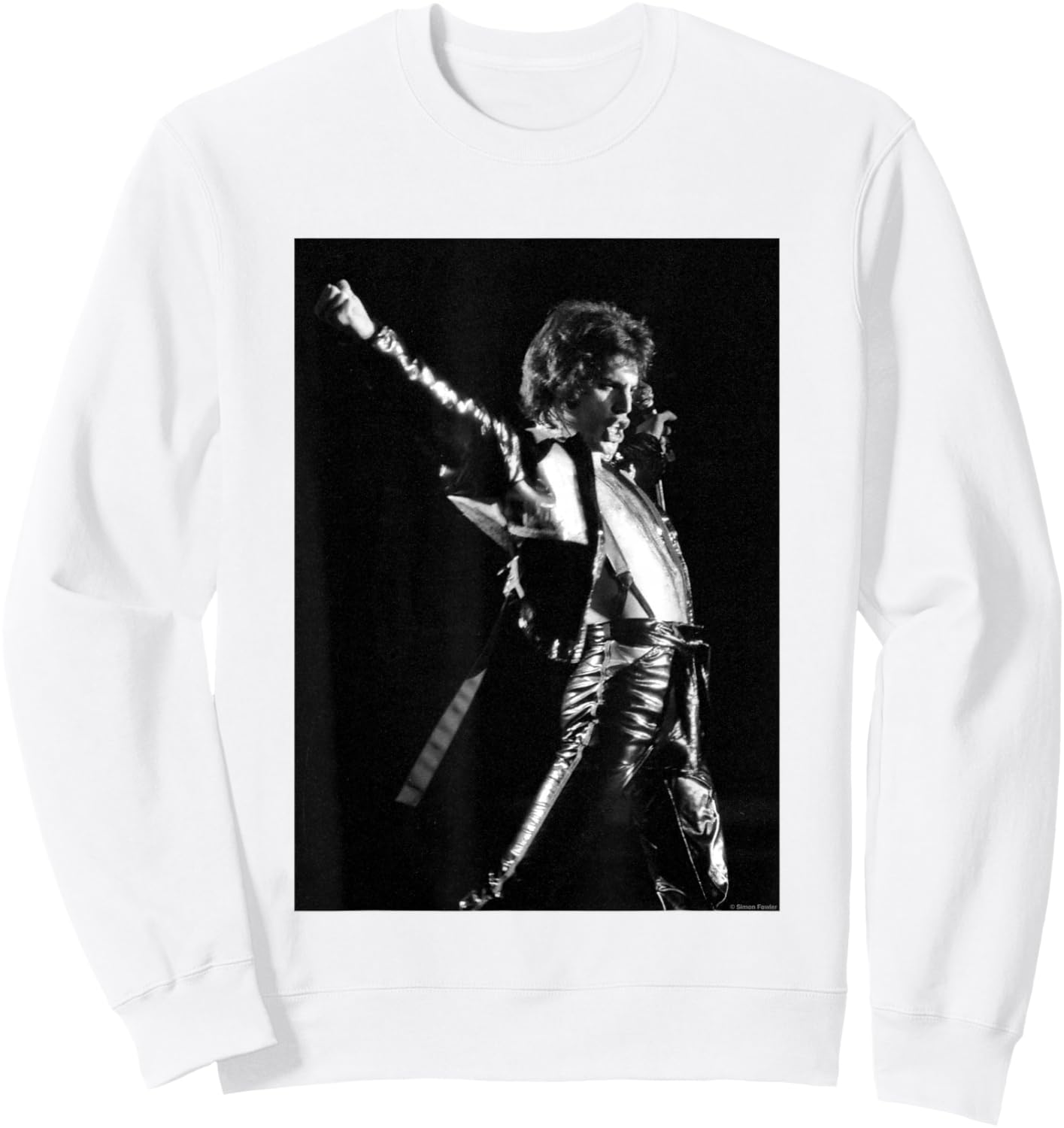 Freddie Mercury Of Queen Live Wembley 1979 By Simon Fowler Sweatshirt - Sweatshirt | White