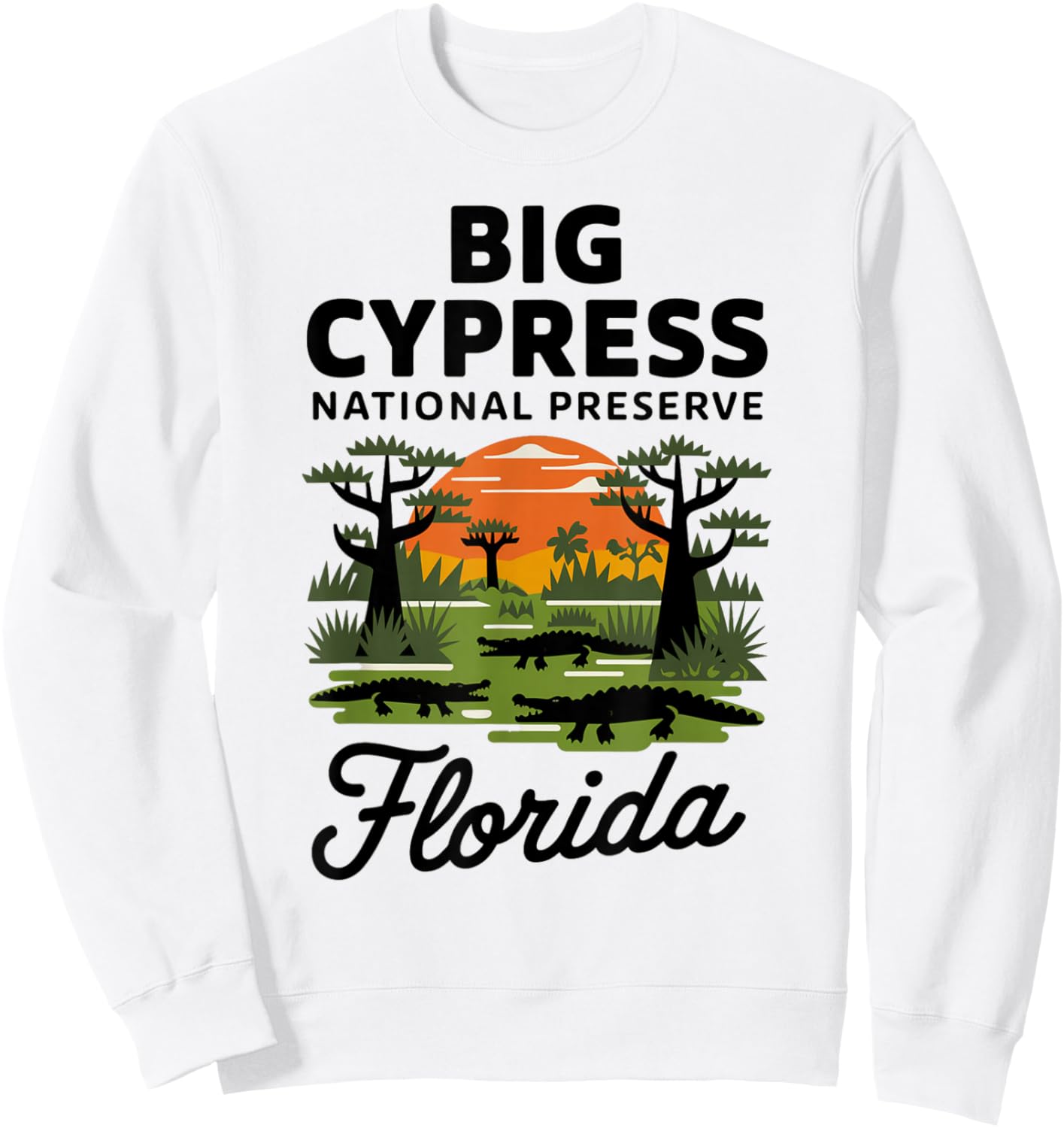 Vintage Nature Big Cypress National Park Florida Sweatshirt - Sweatshirt | White
