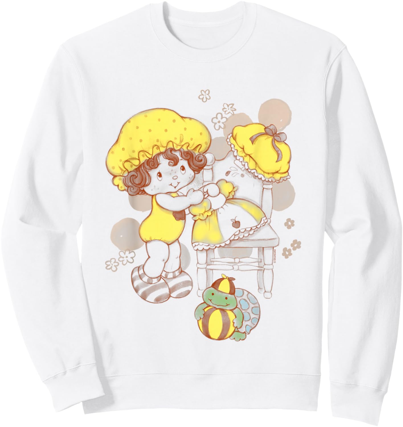 Strawberry Shortcake Cute Apple Dumplin Retro Chest Logo Sweatshirt - Sweatshirt | White