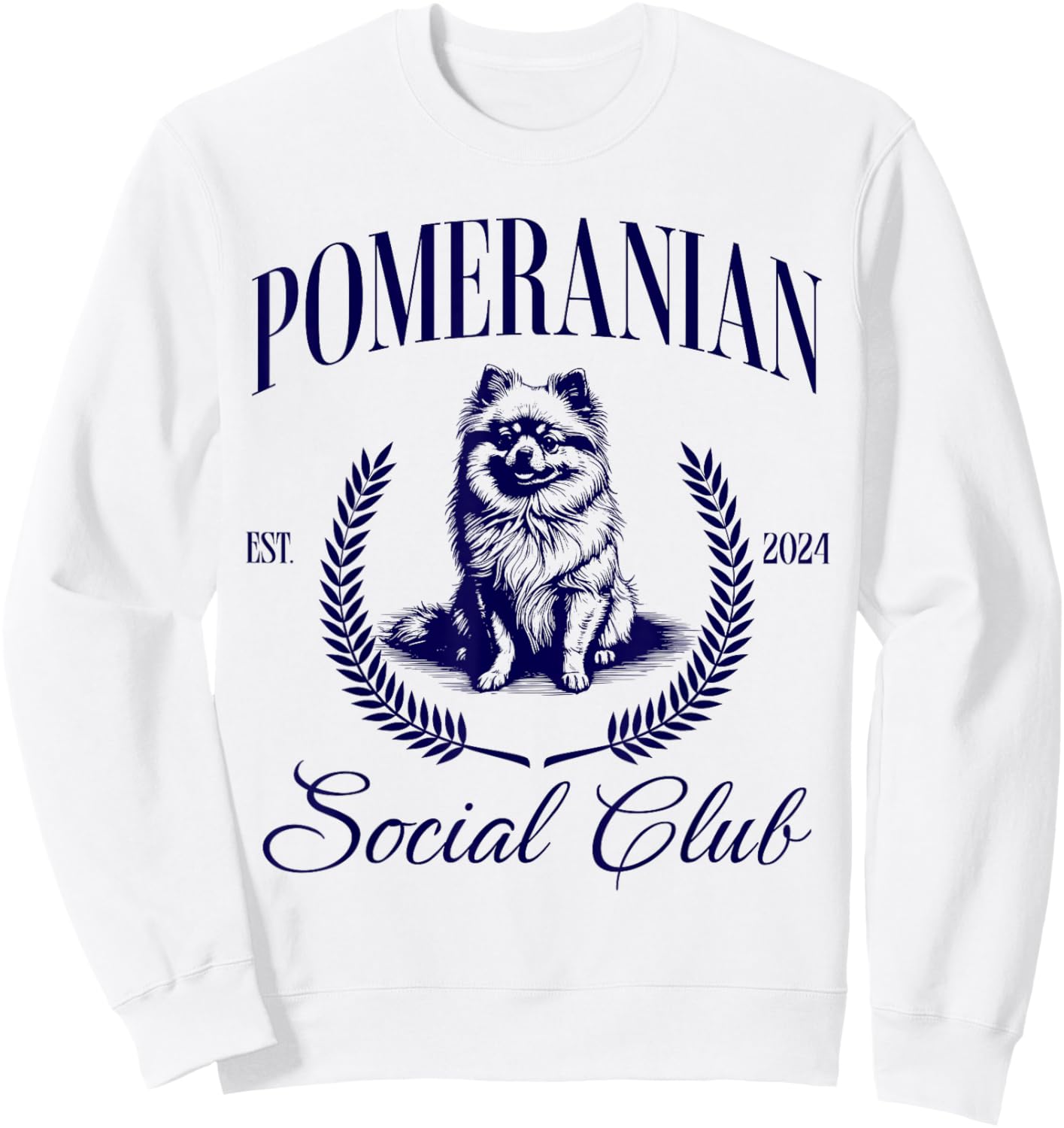 Pomeranian Social Club Women Dog Mom Sweatshirt - Sweatshirt | White