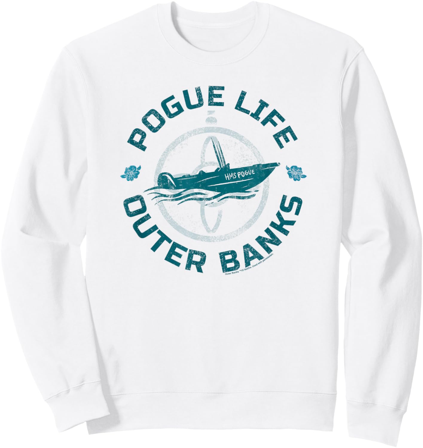 Outer Banks Pogue Life Circle Boat Sweatshirt - Sweatshirt | White