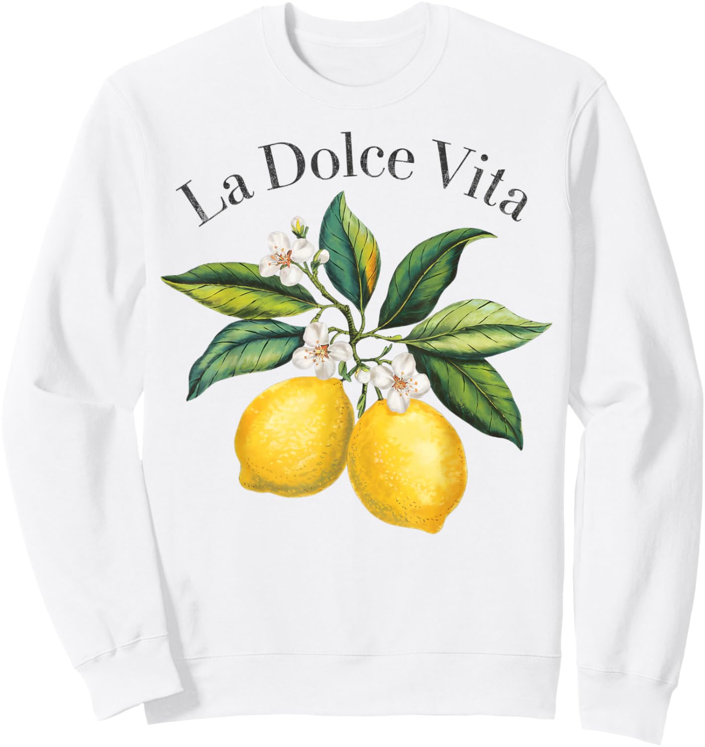 La Dolce Vita Lemon Italian Summer Limoncello Amalfi Coast Sweatshirt - Sweatshirt | White