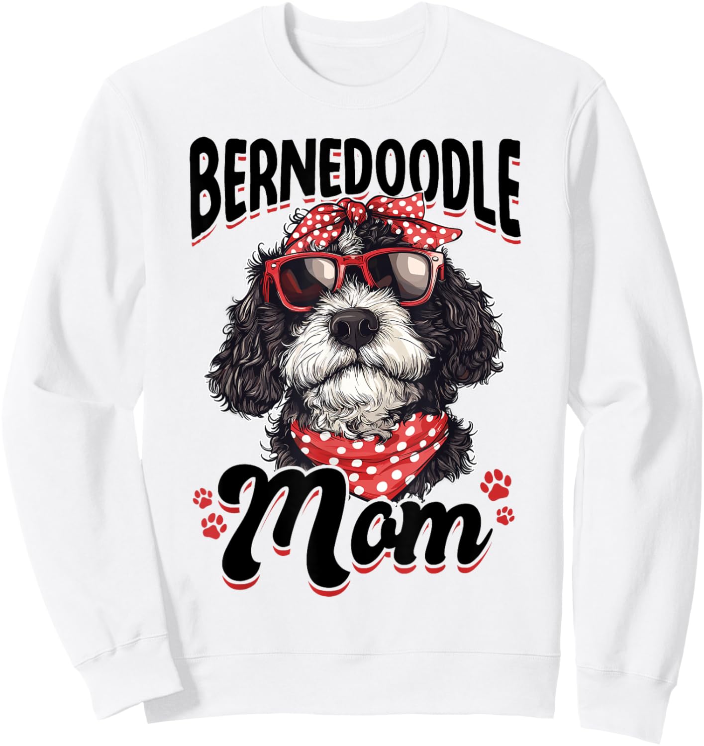 Bernedoodle Dog Breed Bernedoodle Mom Women Kids Sweatshirt - Sweatshirt | White