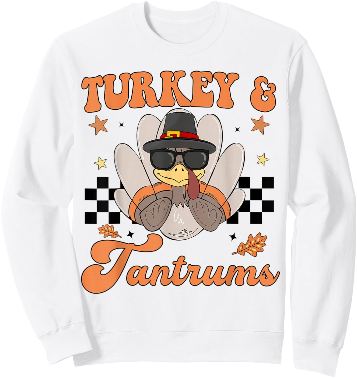 Boy Toddler Thanksgiving Trot Turkey Tantrum Outfit Costume Sweatshirt - Sweatshirt | White