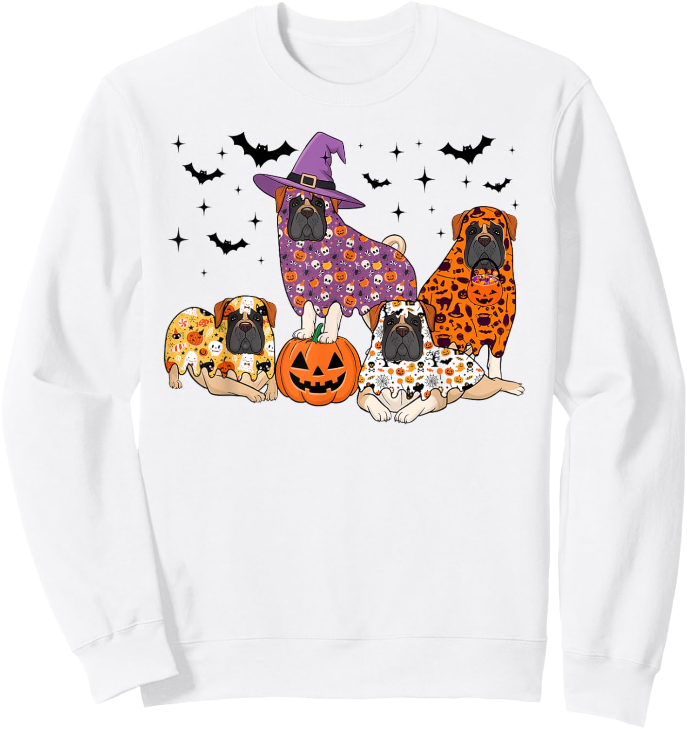 Funny Halloween Ghost English Mastiff Boo Costume Spooky Dog Sweatshirt - Sweatshirt | White