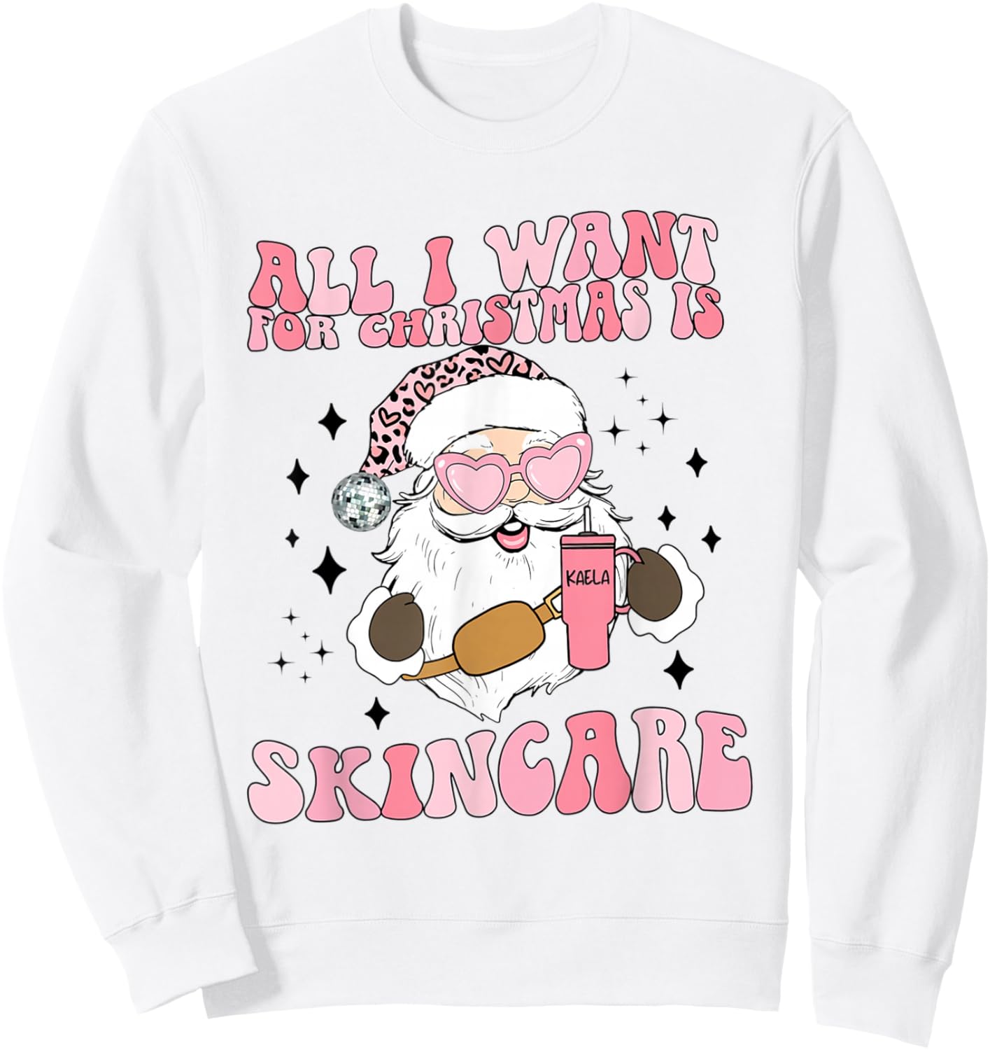 Retro Skincare Christmas Santa Esthetician Skin Therapist Sweatshirt - Sweatshirt | White