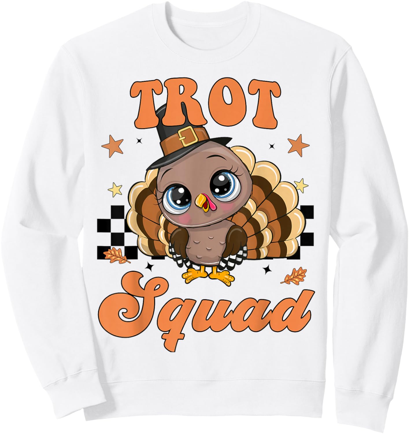 Girls Thanksgiving Turkey Trot Squad Running Outfit Costume Sweatshirt - Sweatshirt | White