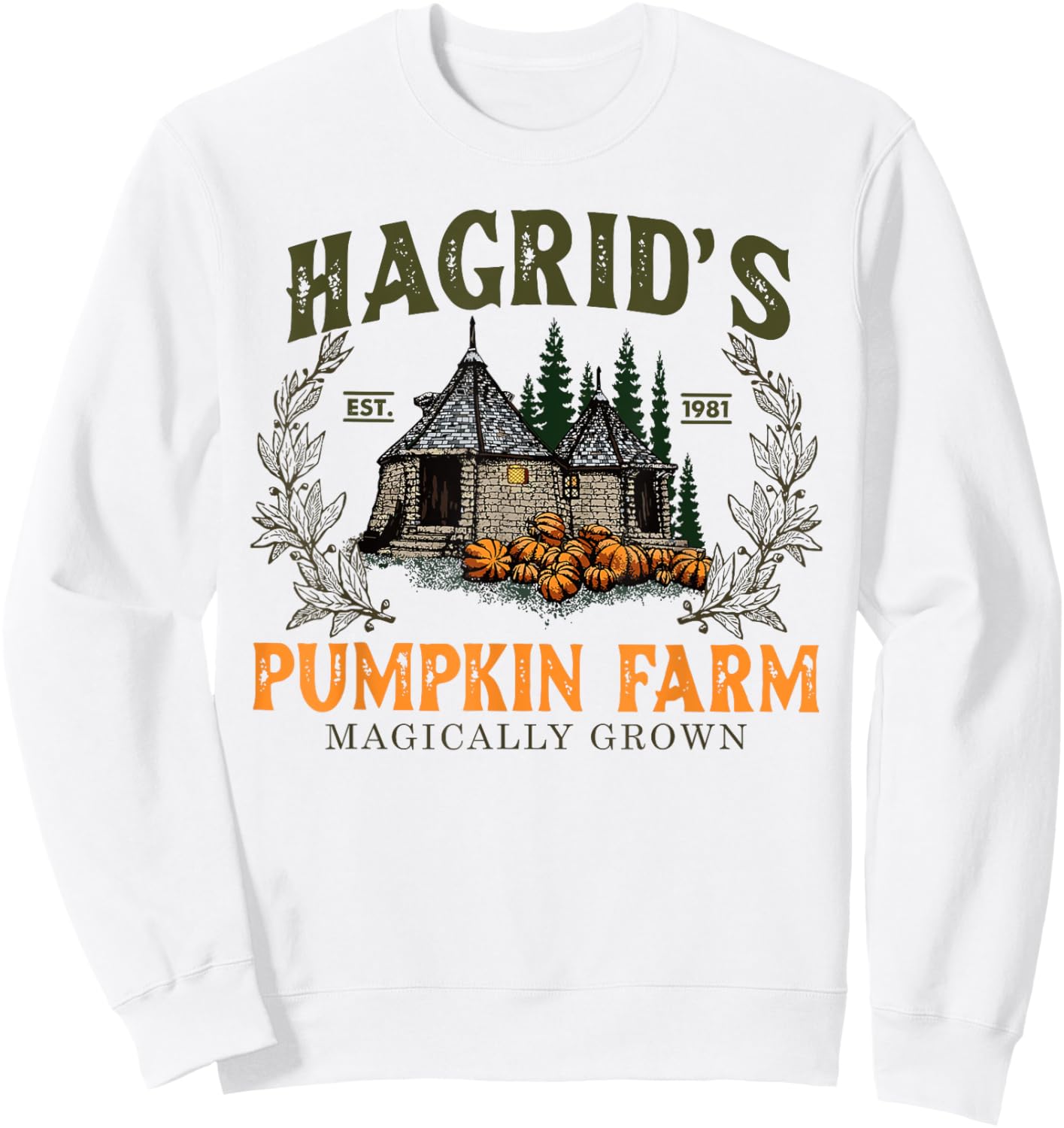 Hagrids Pumpkin Farm Magically Grown Halloween Spooky Season Sweatshirt - Sweatshirt | White