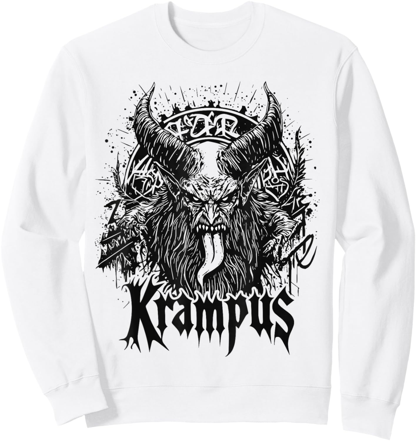 Kramperl Perchten Santa's Helper Christmas Demon Krampus Sweatshirt - Sweatshirt | White
