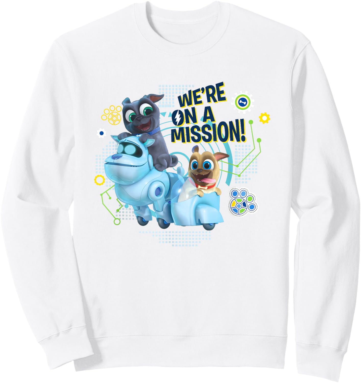 Disney Puppy Dog Pals We're On A Mission! Bingo Rolly Poster Sweatshirt - Sweatshirt | White