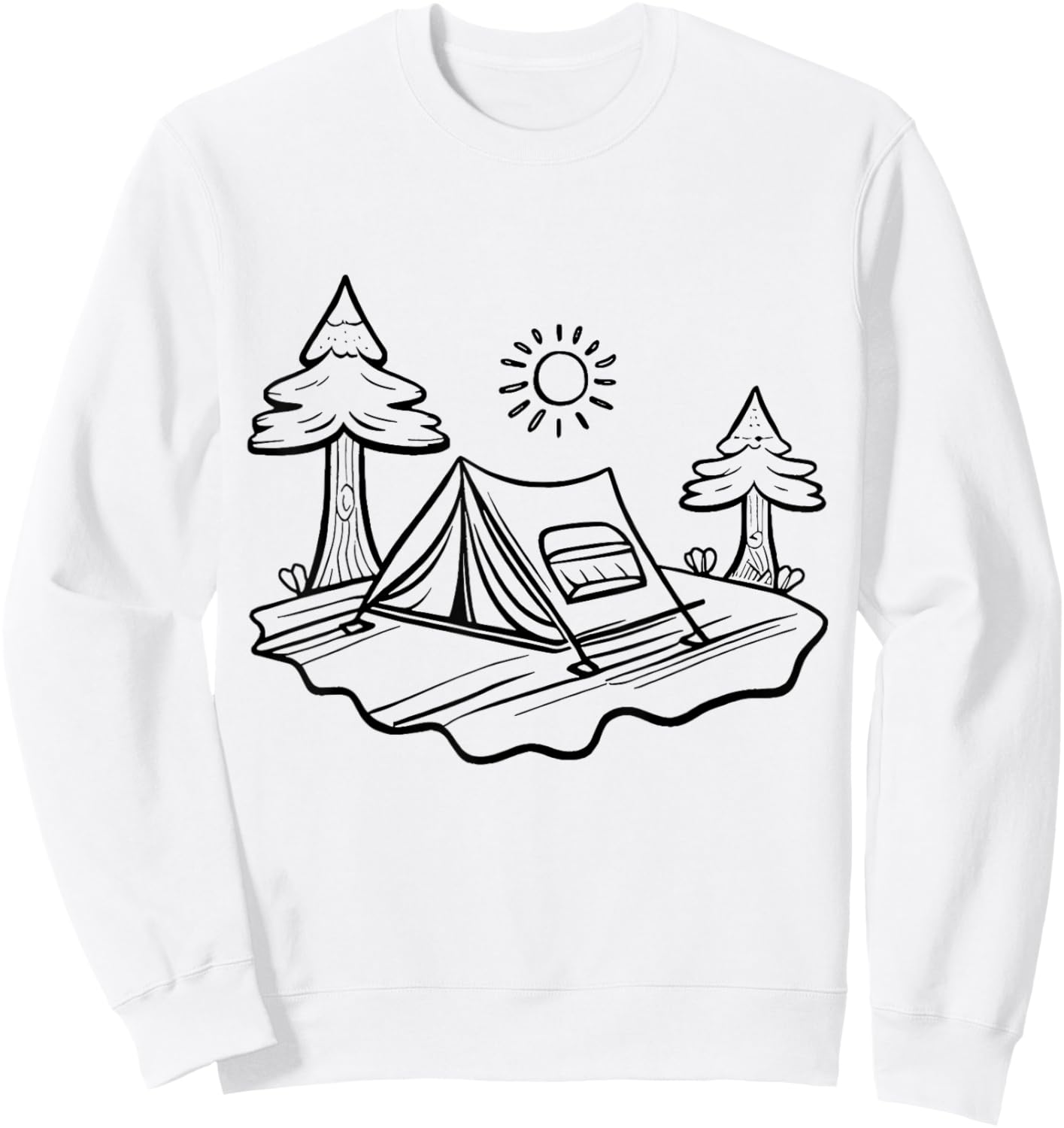 Tent camp Camping coloring and painting yourself coloring Sweatshirt - Sweatshirt | White