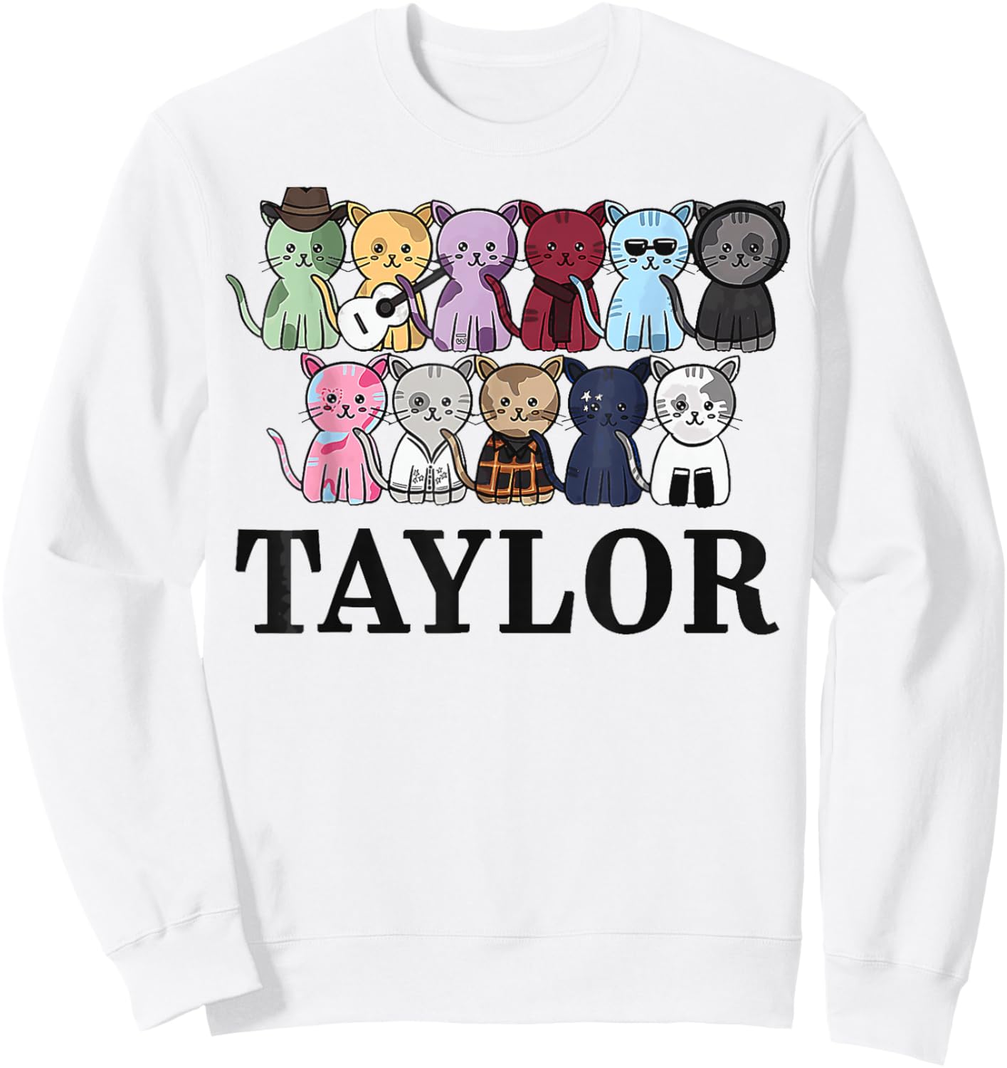 Taylor First Name I Love Taylor Girl Groovy 80'S Vintage Sweatshirt - Sweatshirt | White