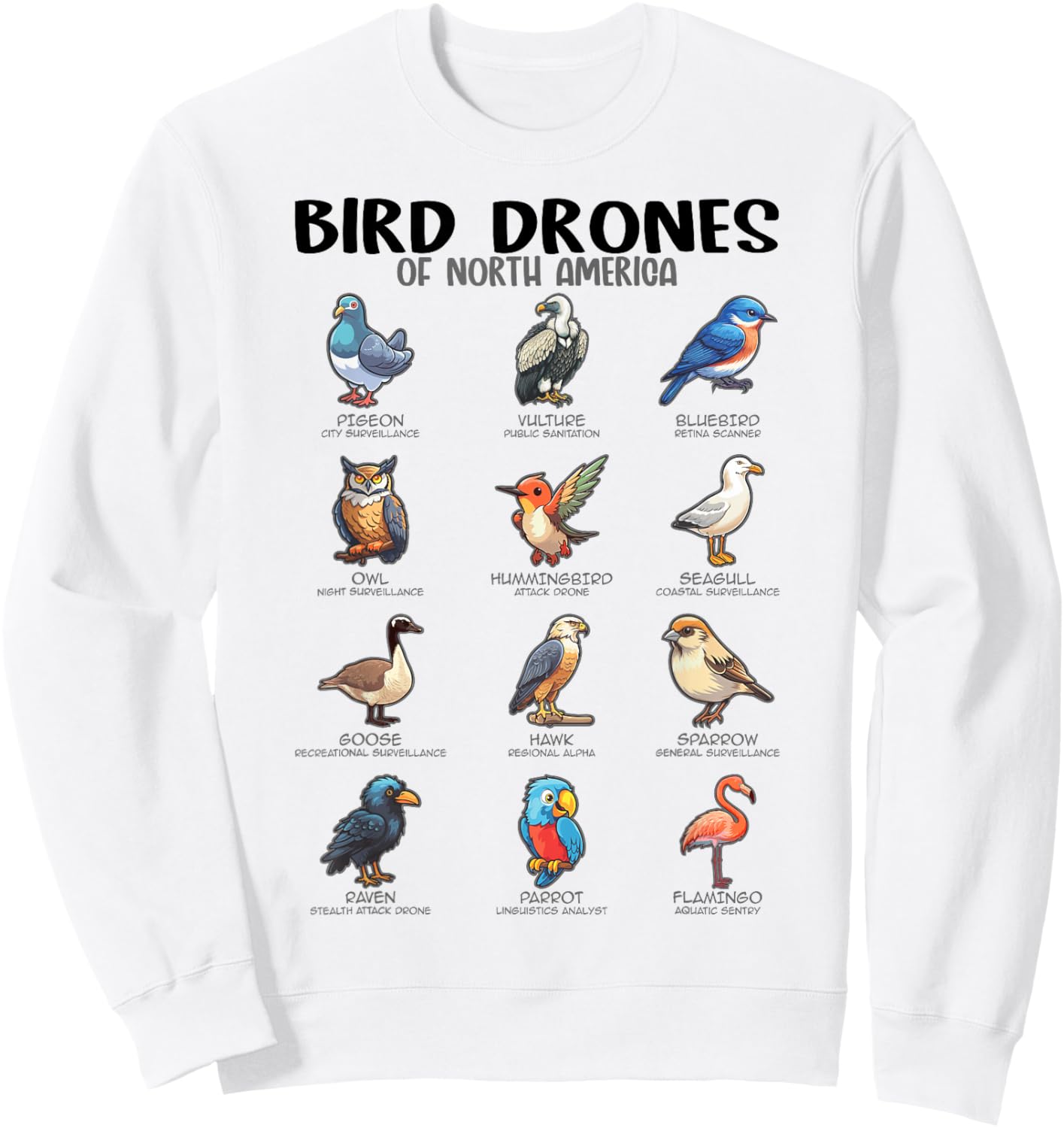 Bird Drones Of North America, Ornithologist Ornithology Sweatshirt - Sweatshirt | White