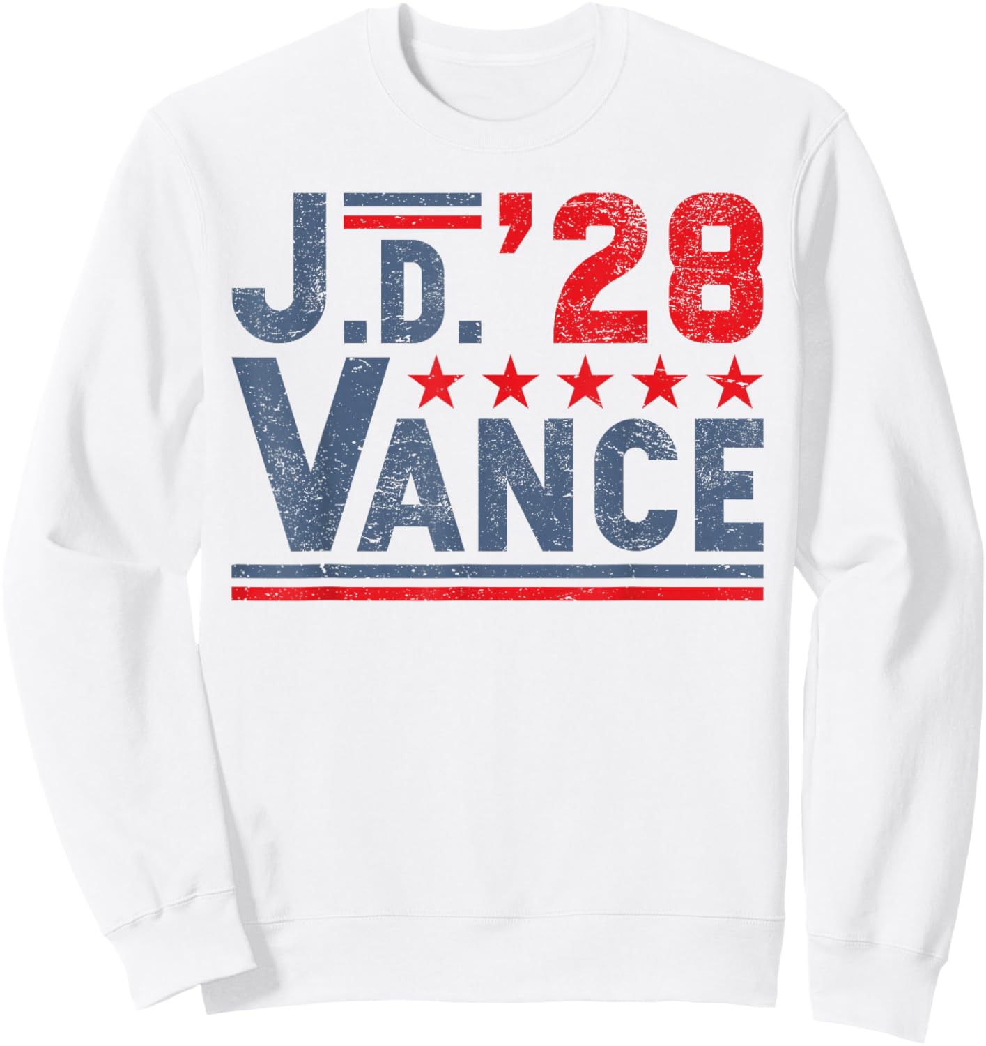 JD Vance 2028 President Election Campaign 28 American Flag Sweatshirt - Sweatshirt | White