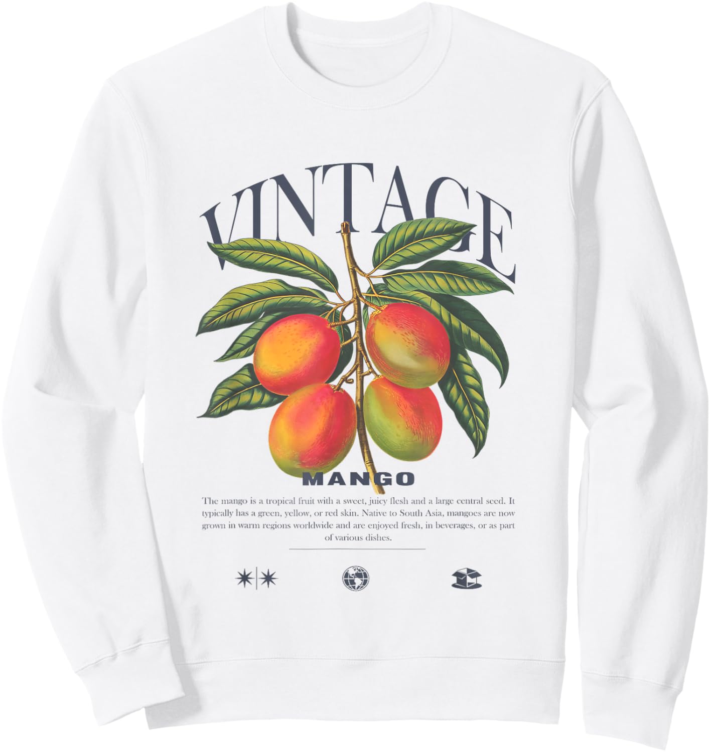Mango Fruit Vintage Sweatshirt - Sweatshirt | White
