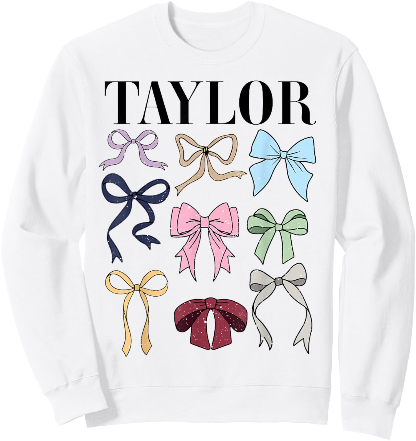 Retro Coquette Taylor First Name Personalized Birthday Girl Sweatshirt - Sweatshirt | White