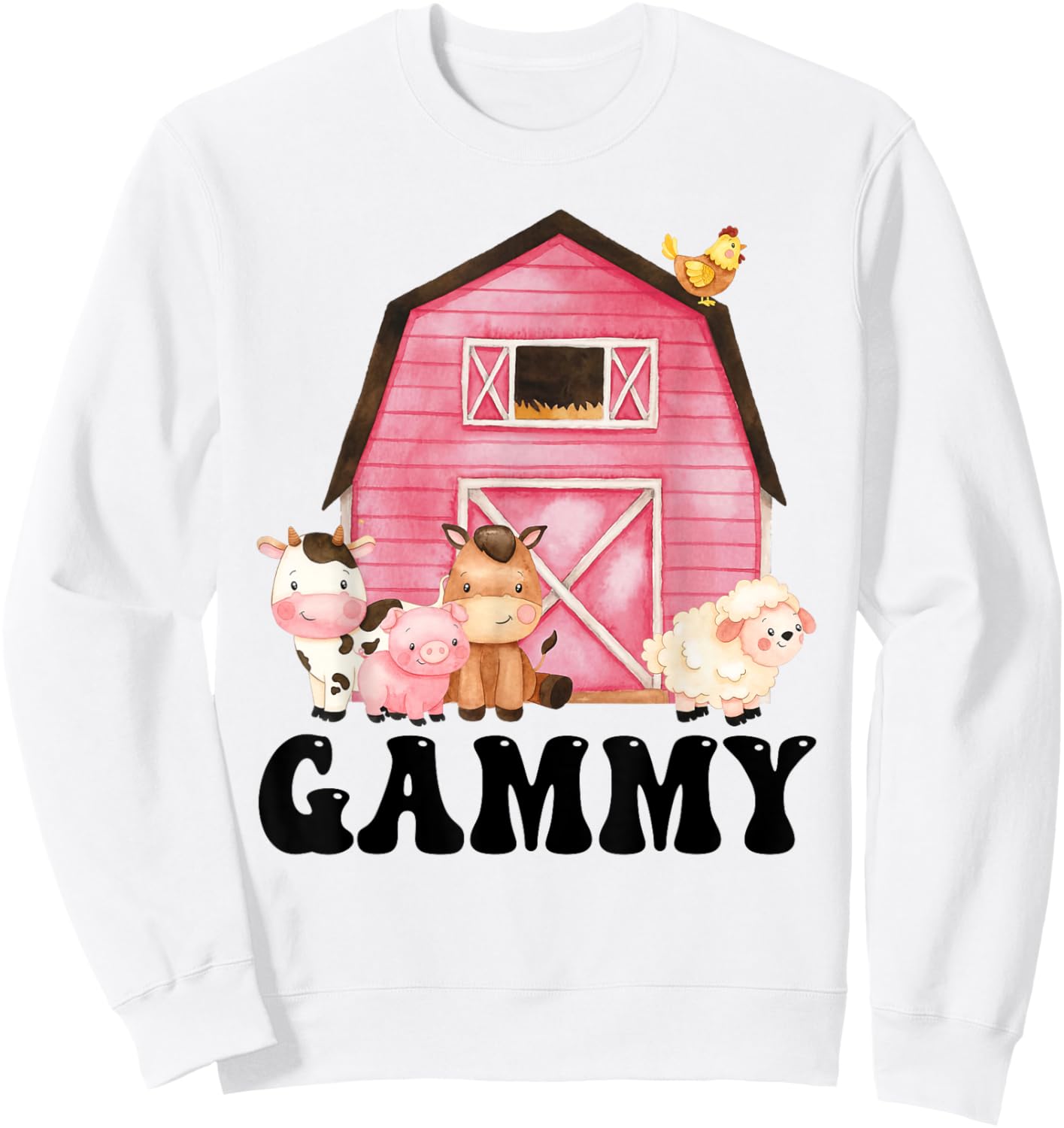 Funny Gammy Farm Animals Birthday Theme Matching Family Sweatshirt - Sweatshirt | White