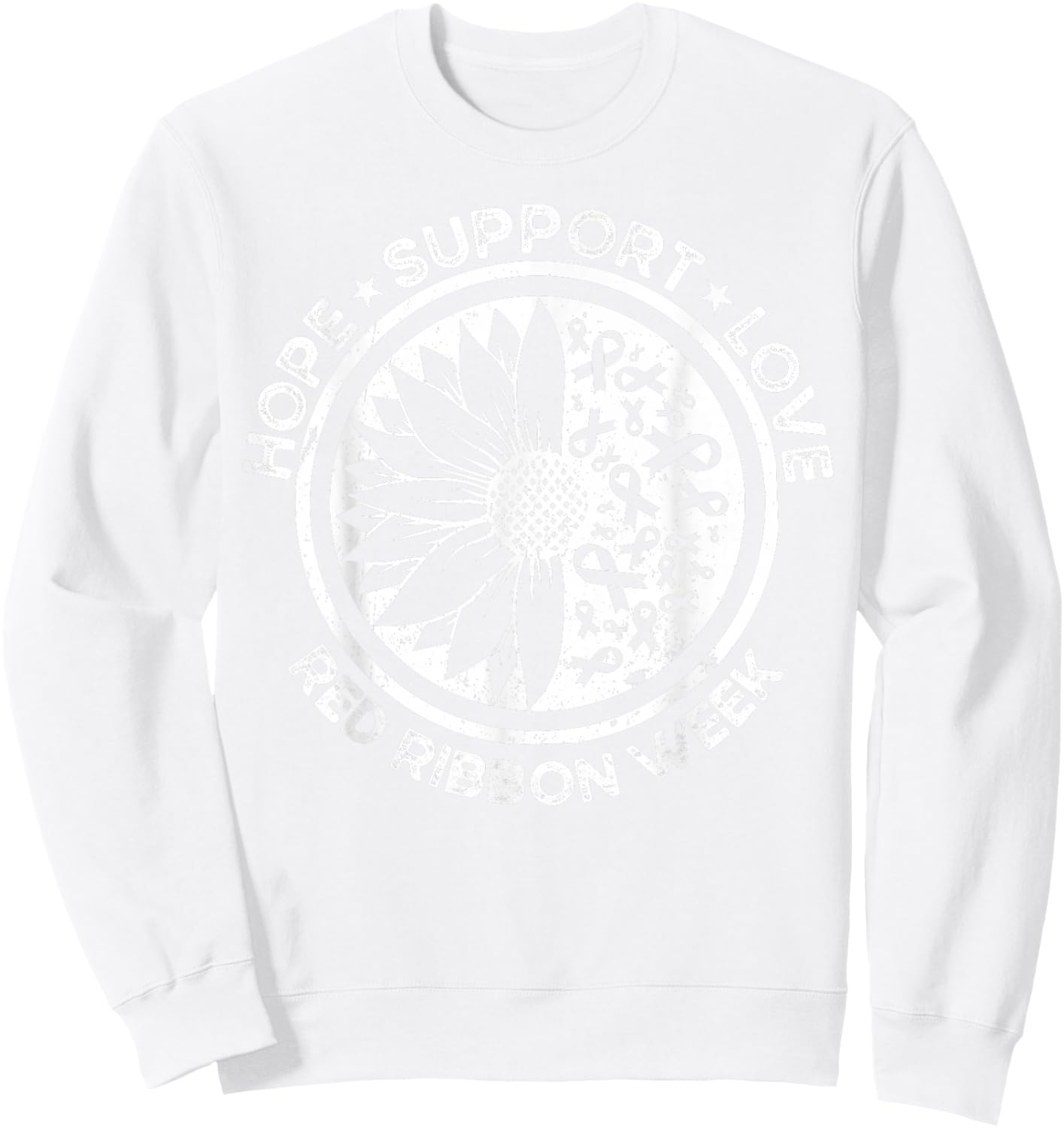 Red Ribbon Week Sweatshirt - Sweatshirt | White