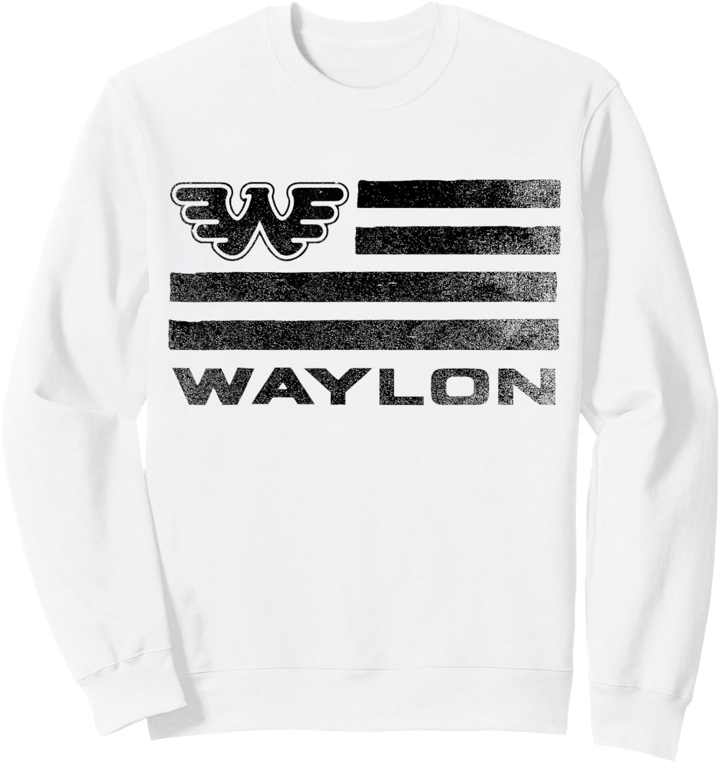 Waylon Jennings - Official Merchandise - Flag Sweatshirt - Sweatshirt | White