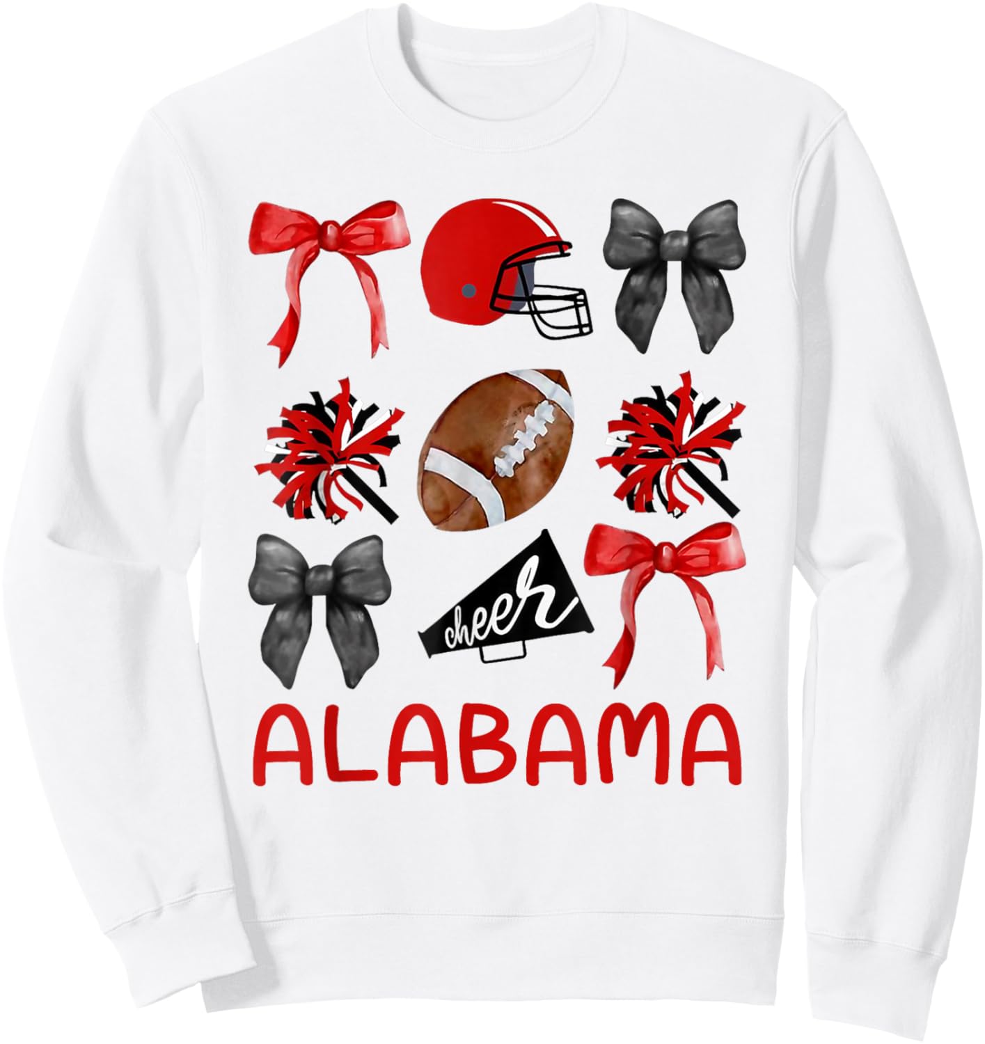 Alabama Women Toddler Girls Kids Sister Niece Coquette Bow Sweatshirt - Sweatshirt | White