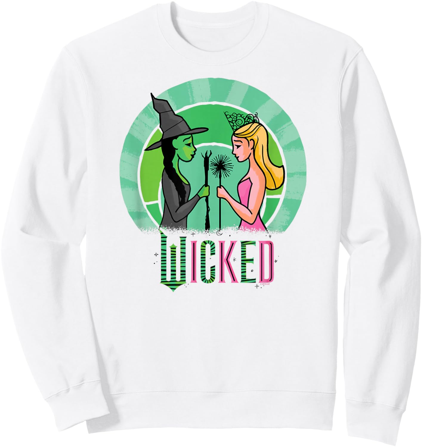 Wicked Glinda & Elphaba Sketched Sweatshirt - Sweatshirt | White