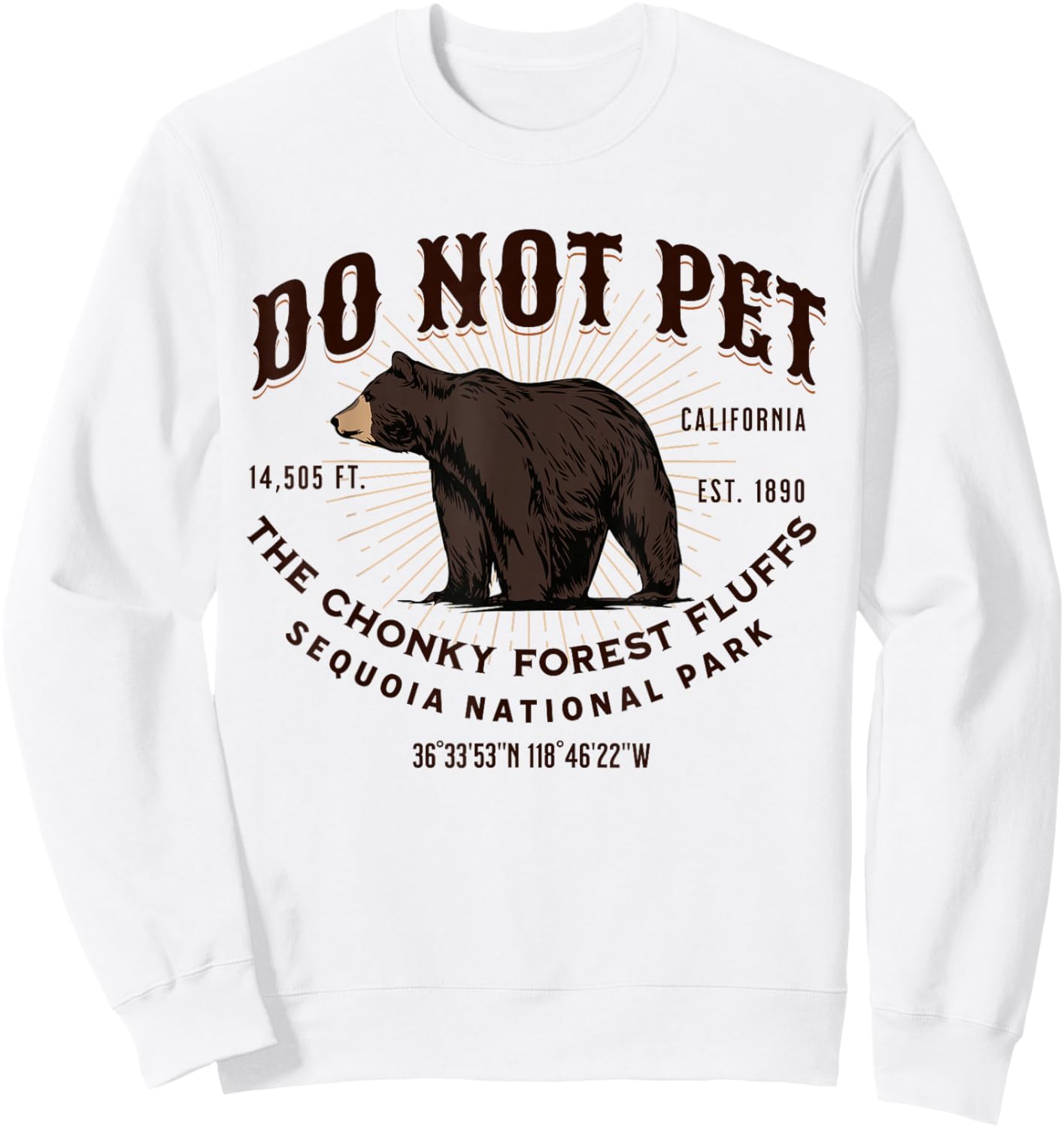 Sequoia National Park Black Bear Funny Souvenir Sweatshirt - Sweatshirt | White