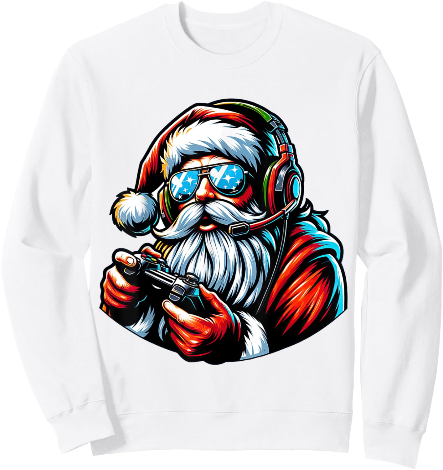 Christmas Gamer Boys Video Game Santa Xmas Sweatshirt - Sweatshirt | White